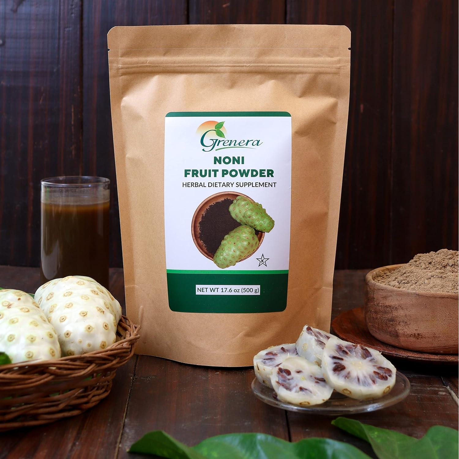 Polvo de Fruta de Noni Orgánico Grenera 454 g - No GMO, Sin Gluten