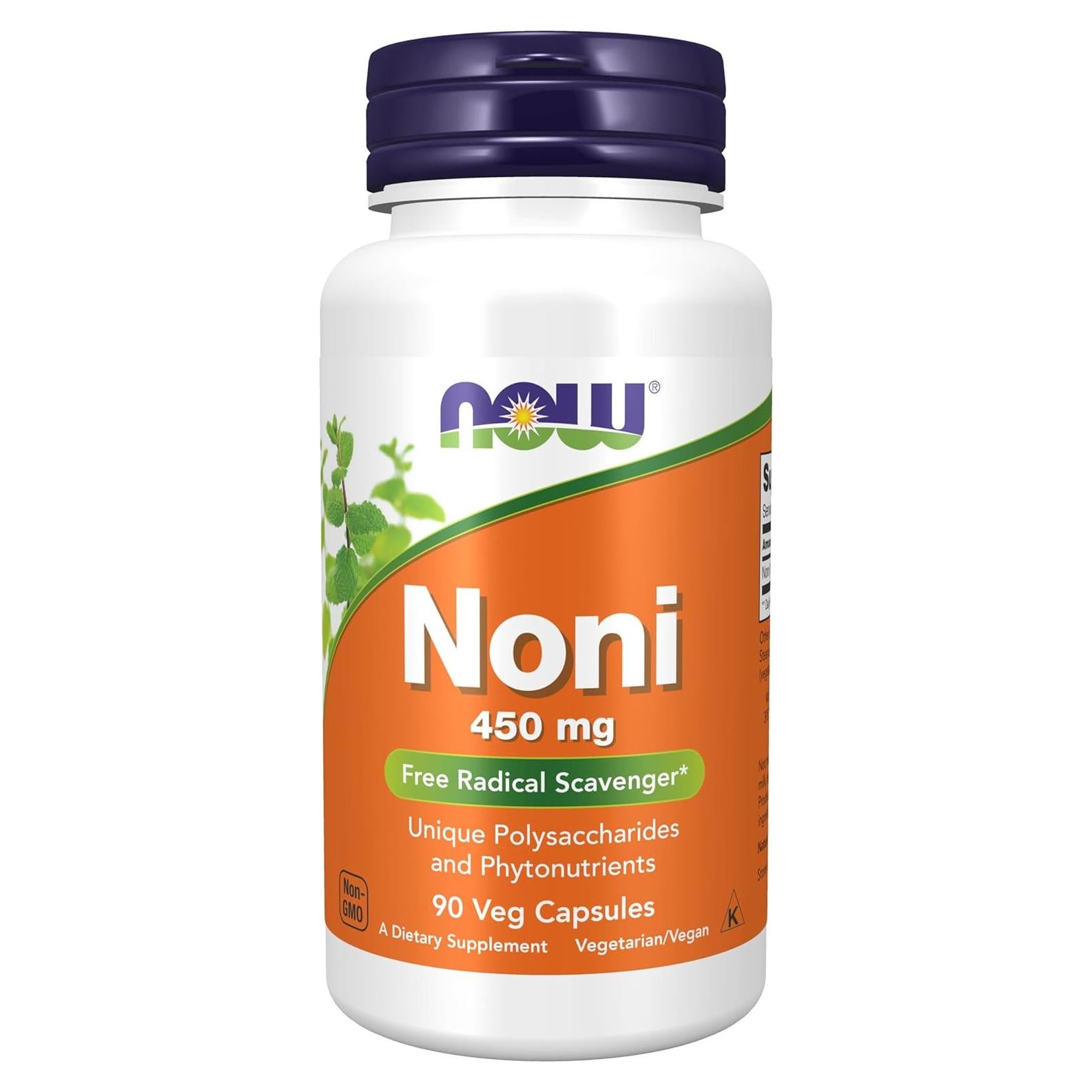 Suplemento Noni NOW Foods 450 mg 90 Cápsulas Veganas