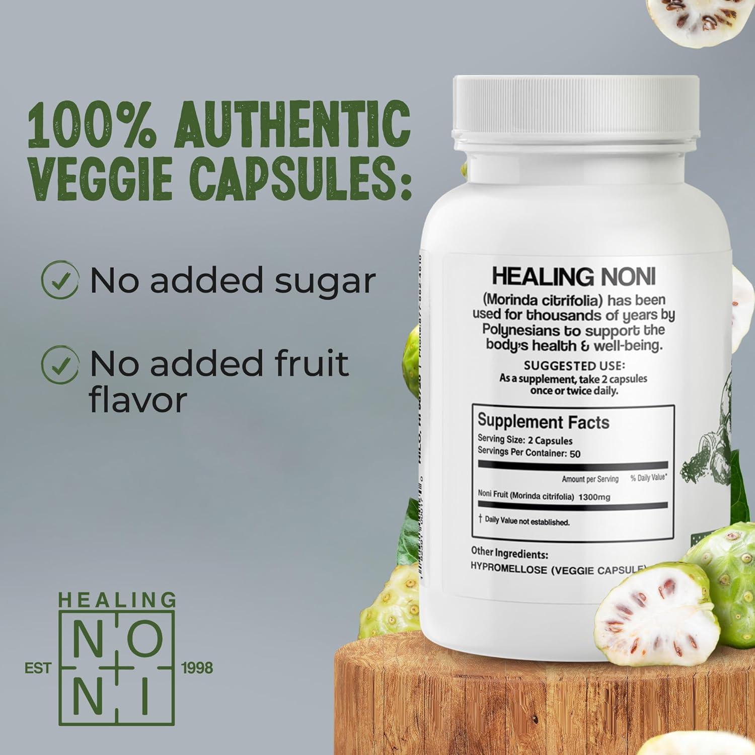 Cápsulas de Noni Sanador 650mg 100% Polvo Puro 100ct