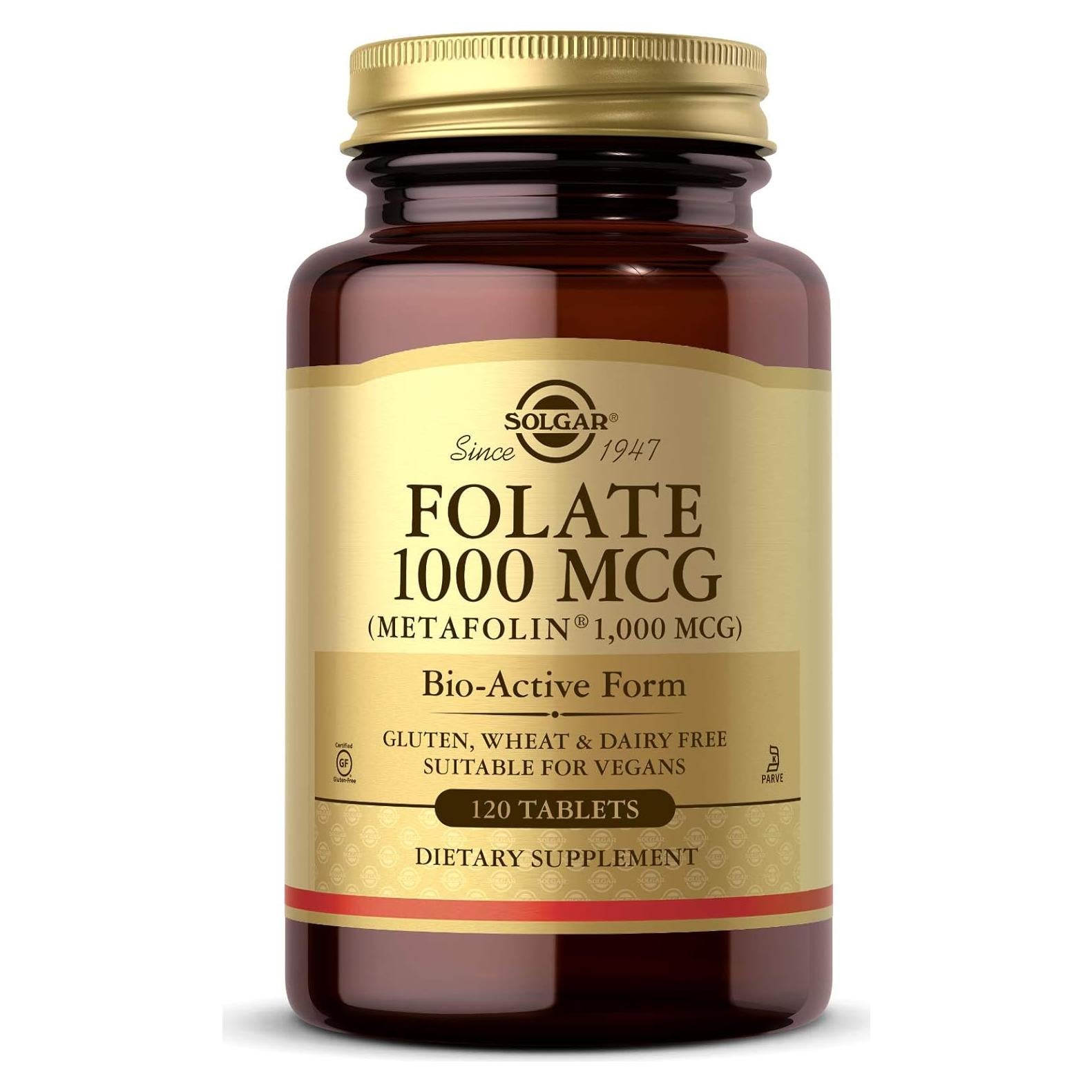 Solgar Folato 1000 mcg Metafolin Vegano 120 Tabletas