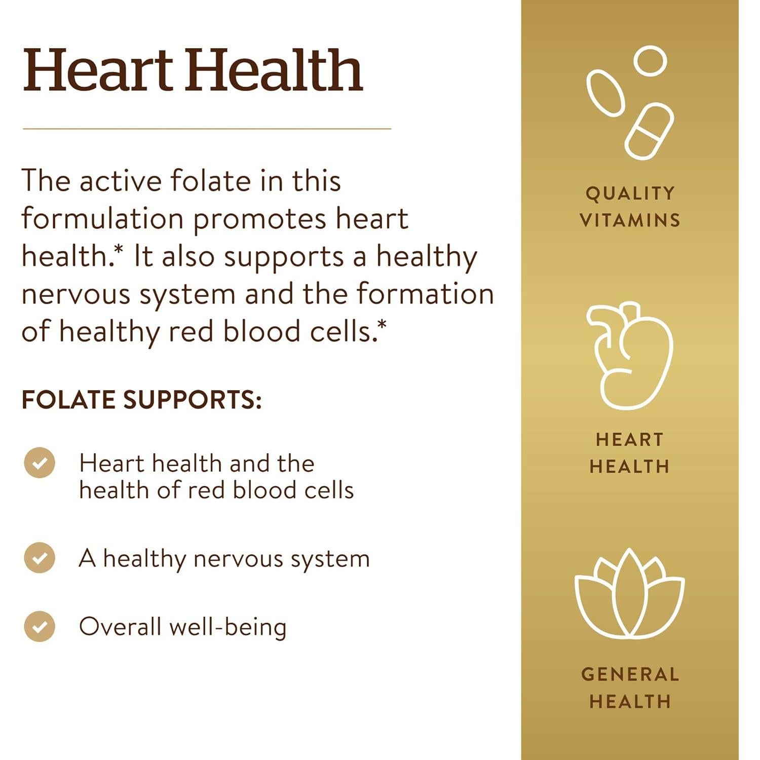 Solgar Folato 1000 mcg Metafolin Vegano 120 Tabletas