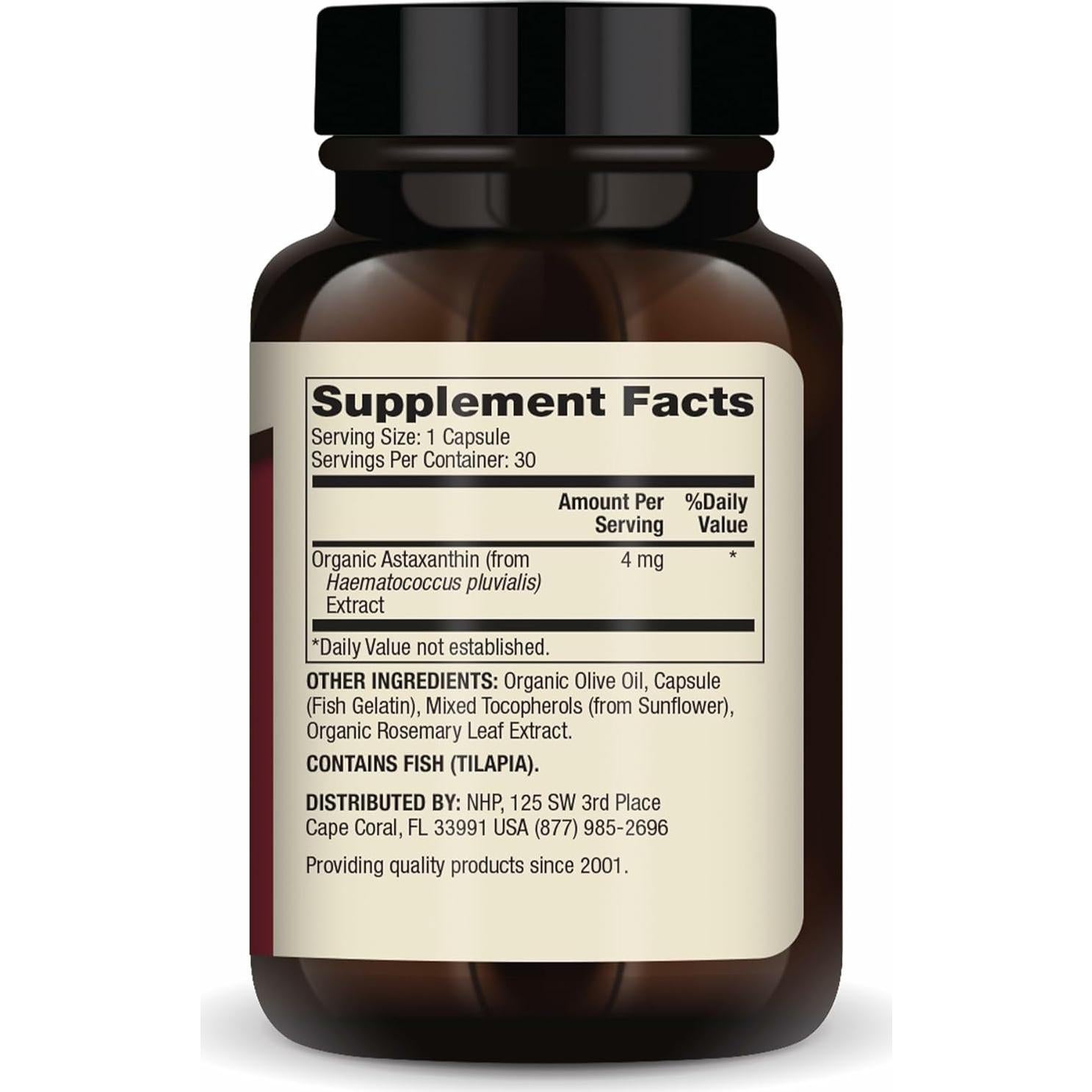 Astaxantina Orgánica Dr. Mercola 4 mg - 30 Cápsulas Antioxidantes