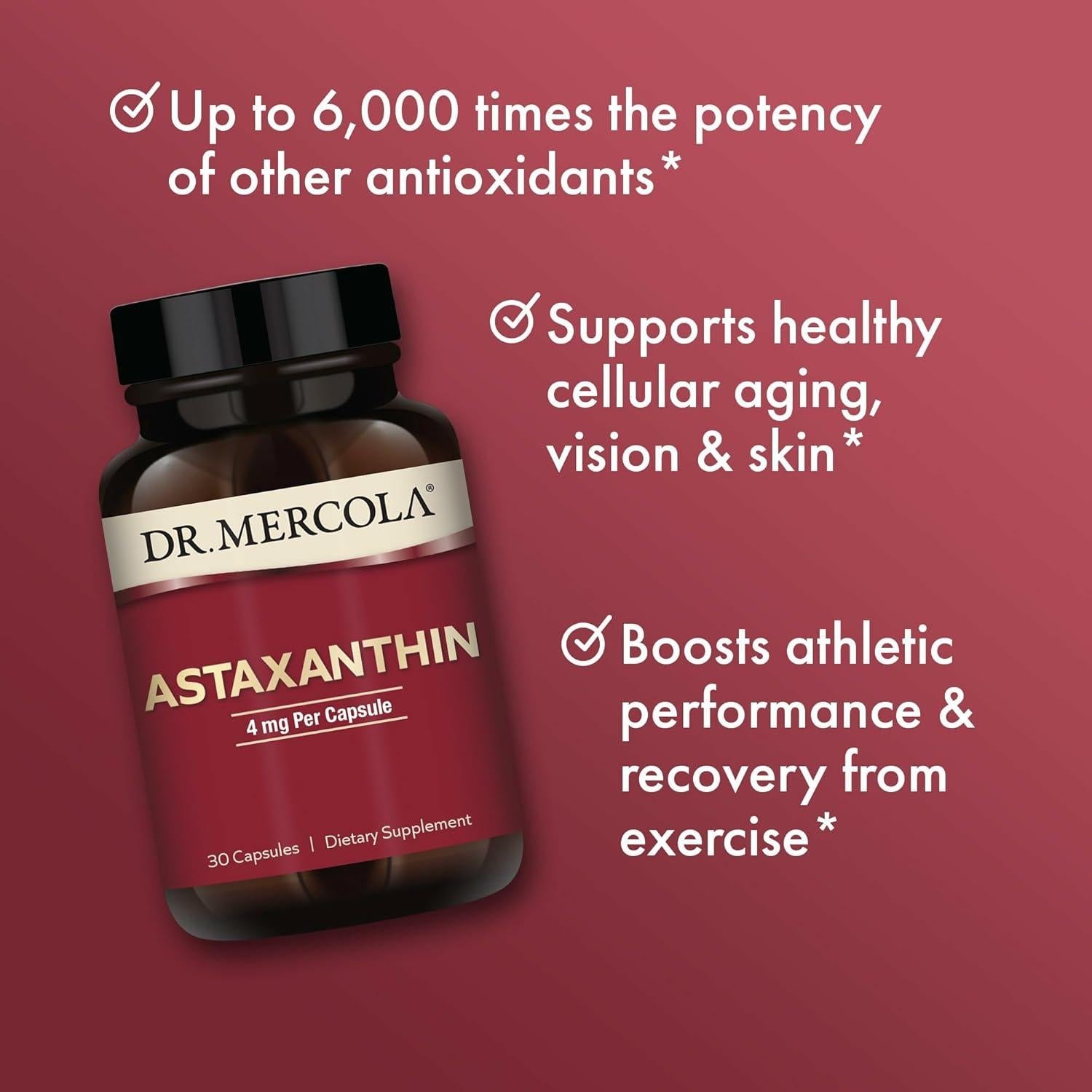 Astaxantina Orgánica Dr. Mercola 4 mg - 30 Cápsulas Antioxidantes