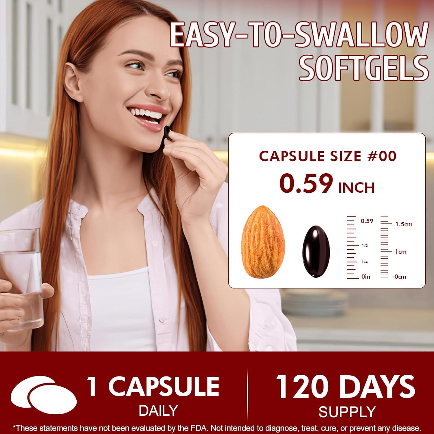 Suplemento de Astaxantina 12mg Ruduwu 120 Softgels Antioxidantes