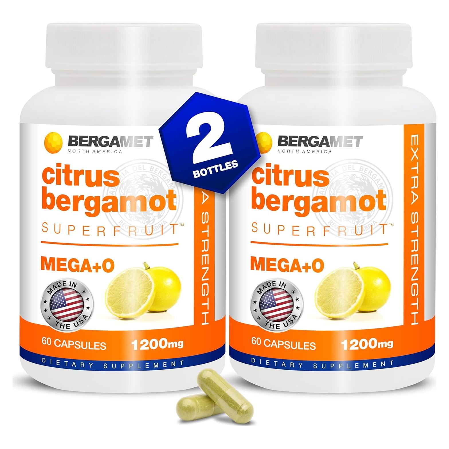 Suplemento de Bergamota Cítrica BergaMet 1200mg 120 Cápsulas