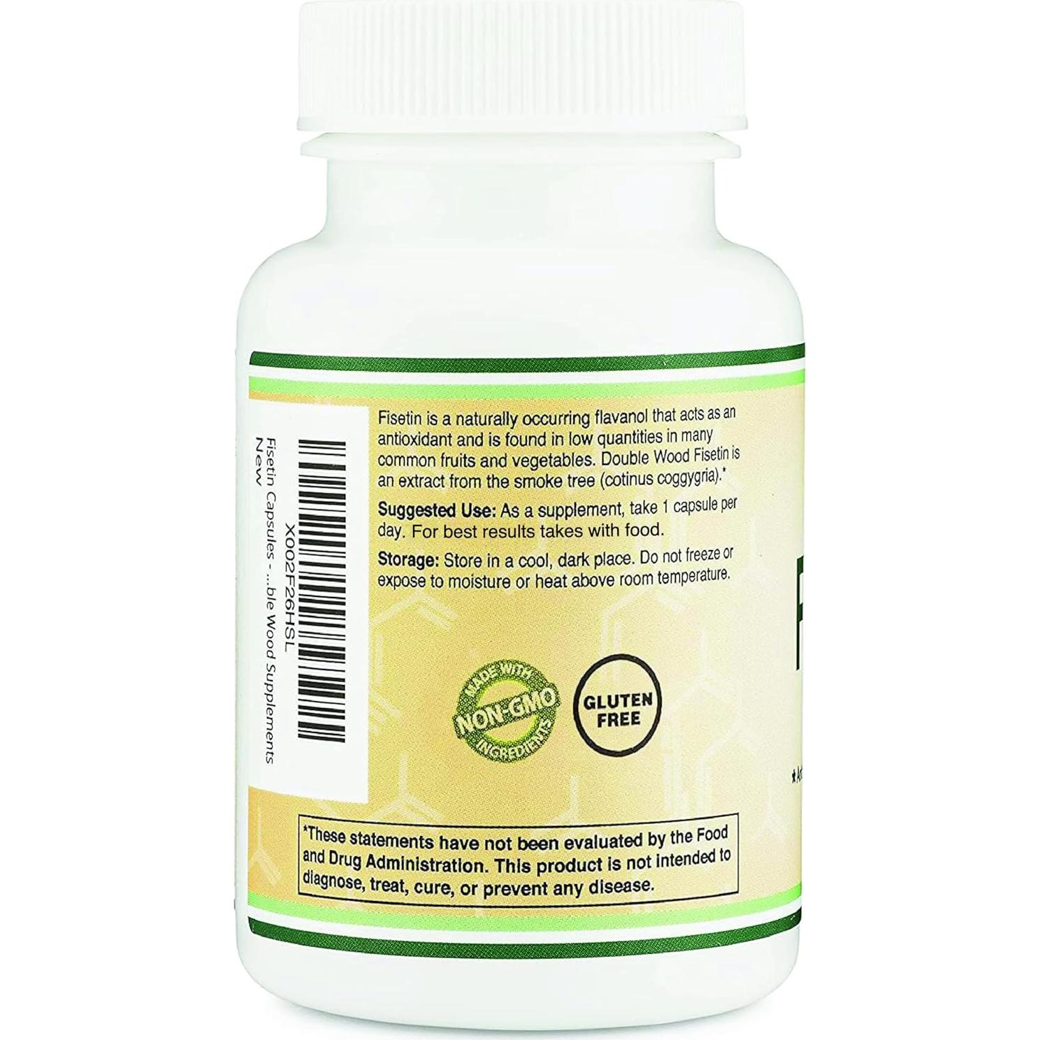 Suplemento de Fisetina 100mg Double Wood - 60 Cápsulas