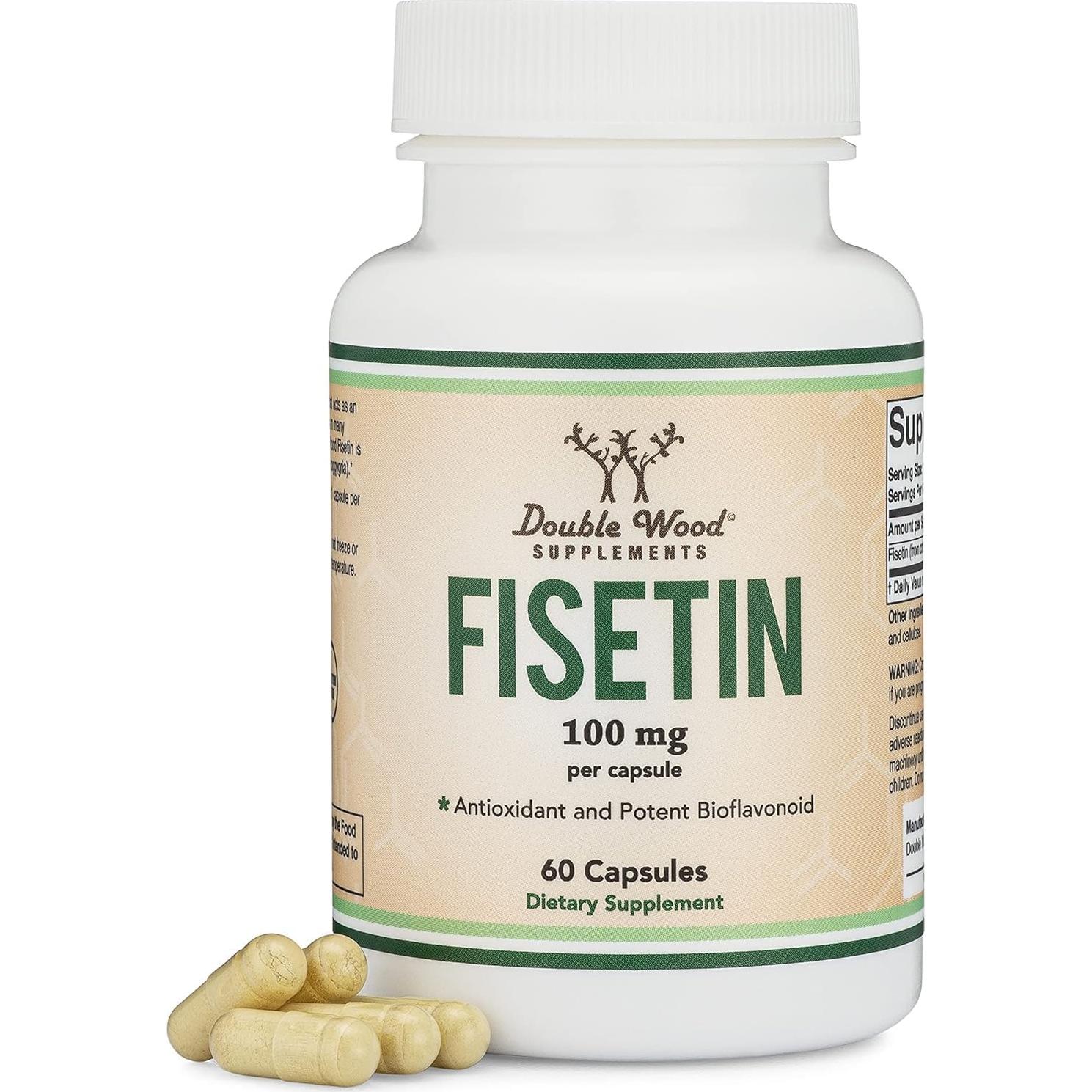 Suplemento de Fisetina 100mg Double Wood - 60 Cápsulas