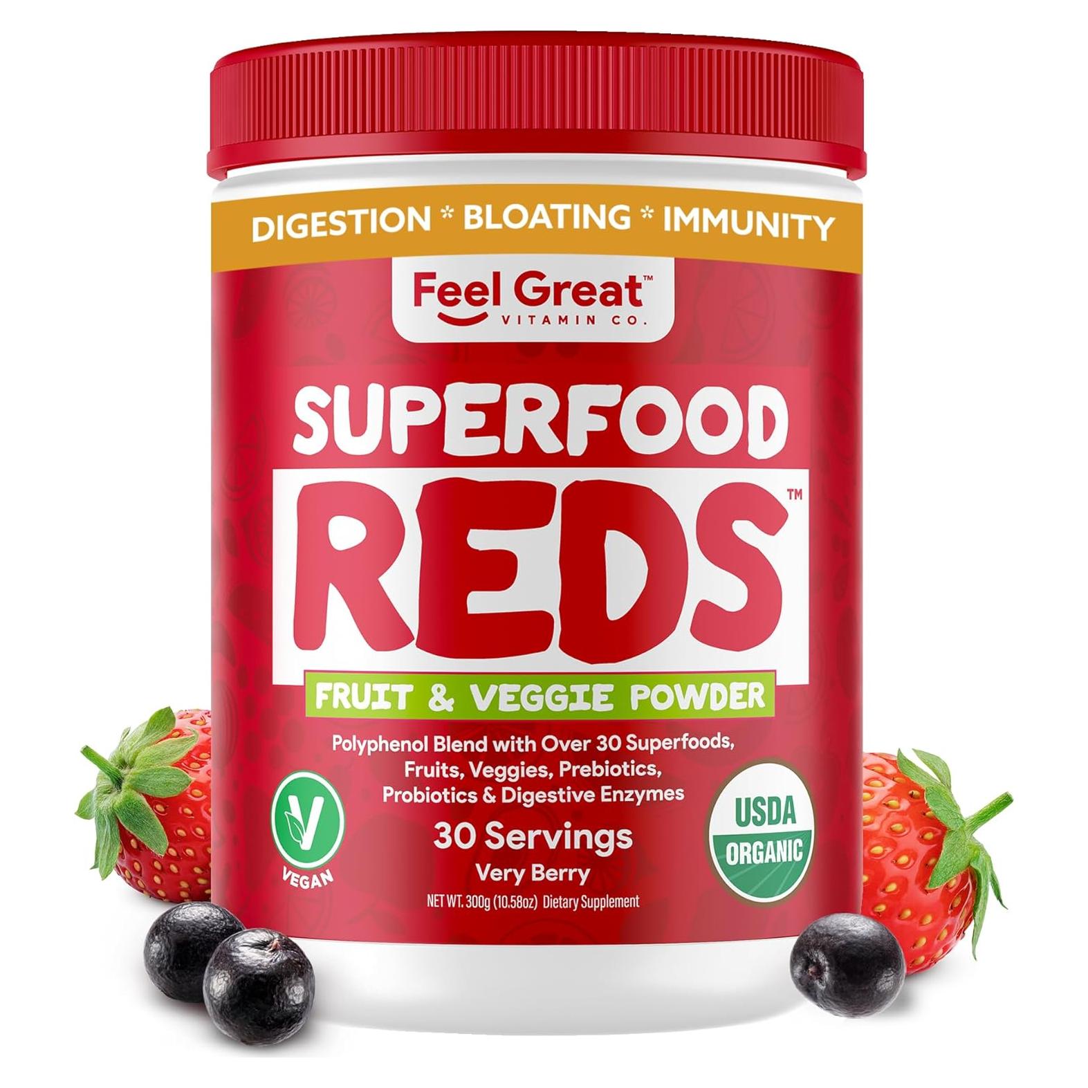 Polvo Orgánico de Superalimentos Rojos Feel Great 300g