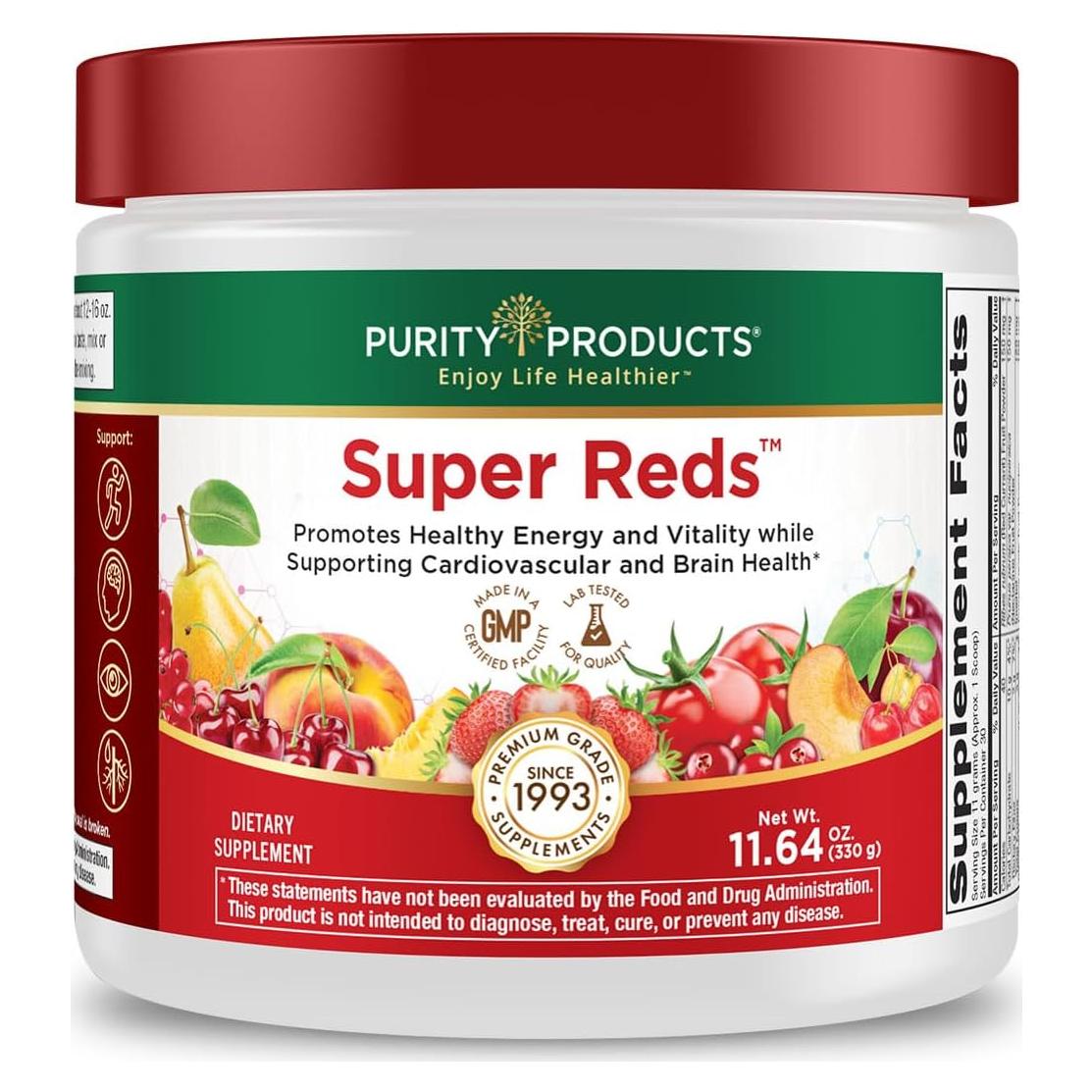 Mezcla de Bebida en Polvo Super Reds Purity Products 330g
