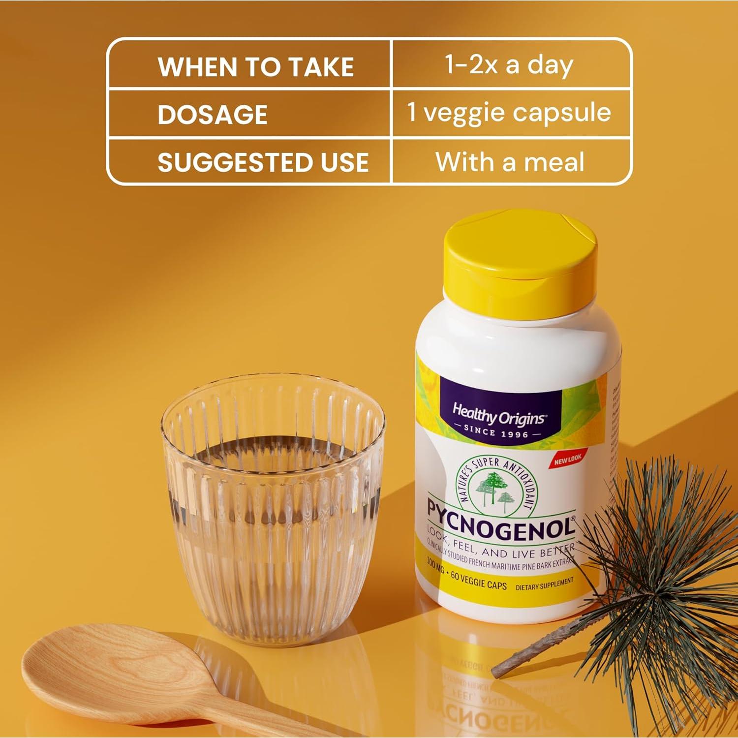 Suplemento Pycnogenol 100 mg Healthy Origins 120 Cápsulas