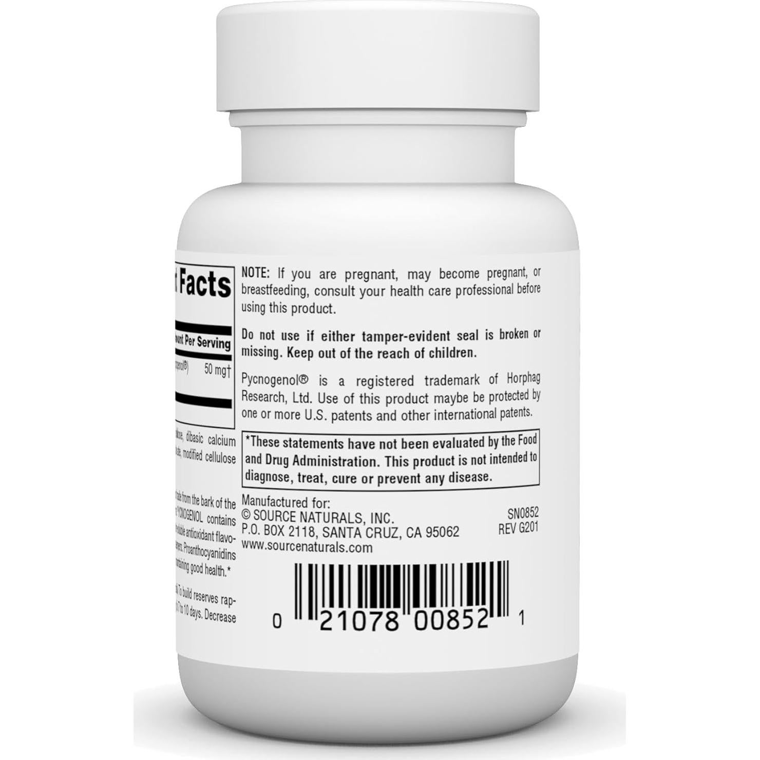 Source Naturals Pycnogenol 50 mg - 60 Tabletas Antioxidantes