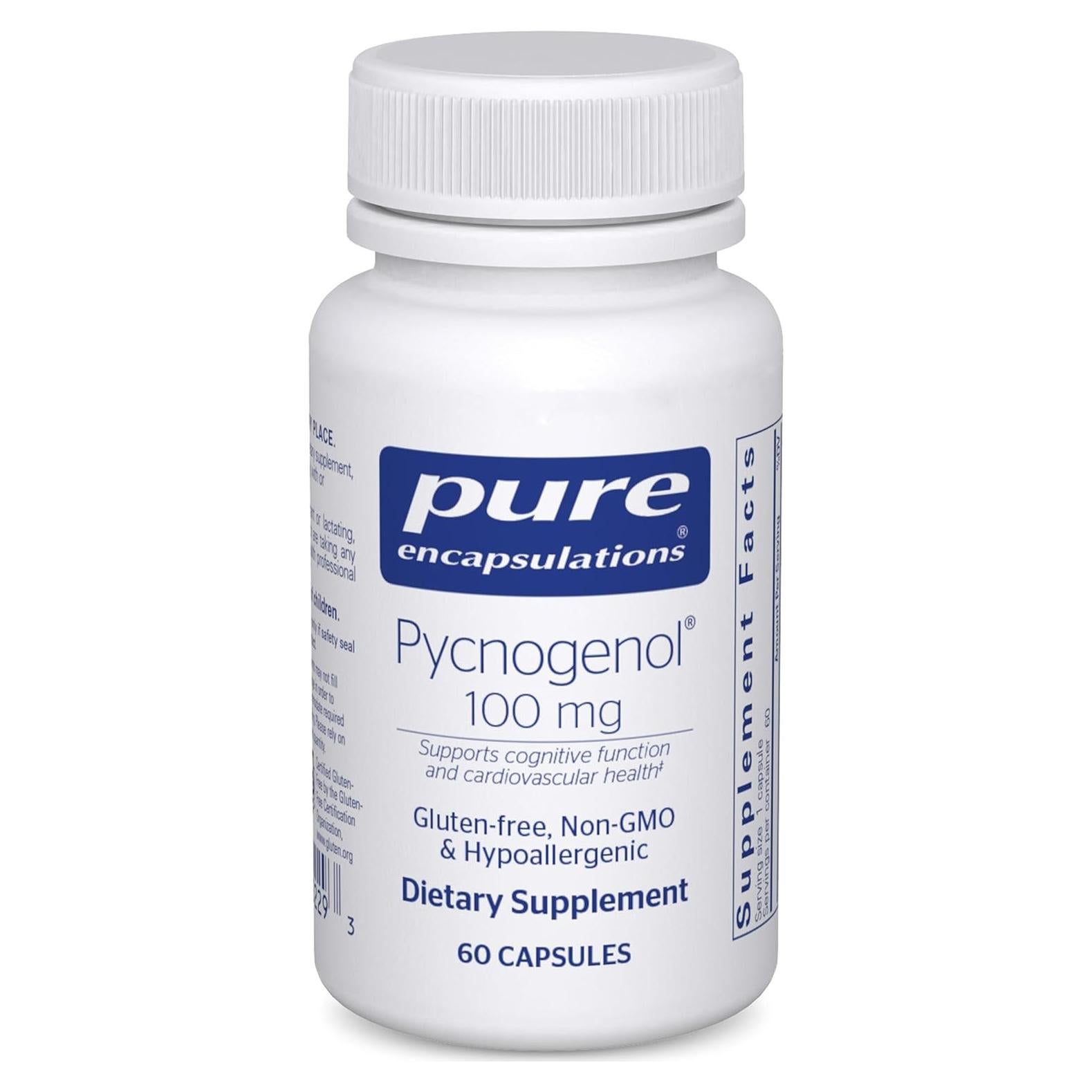 Suplemento Hipoalergénico Pycnogenol 100 mg Pure Encapsulations 60 Cápsulas