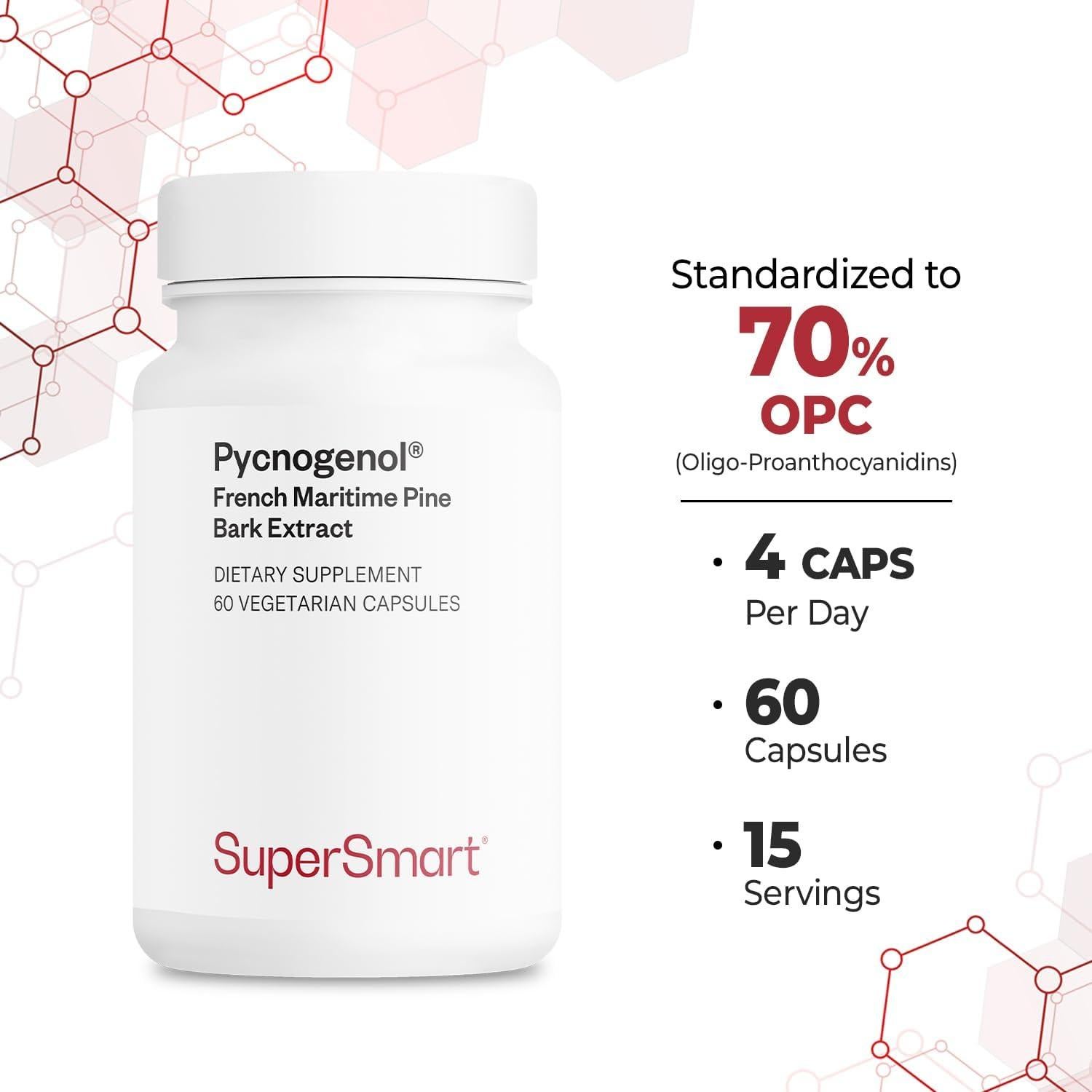 Suplemento Pycnogenol 200mg Supersmart - 60 Cápsulas Veganas