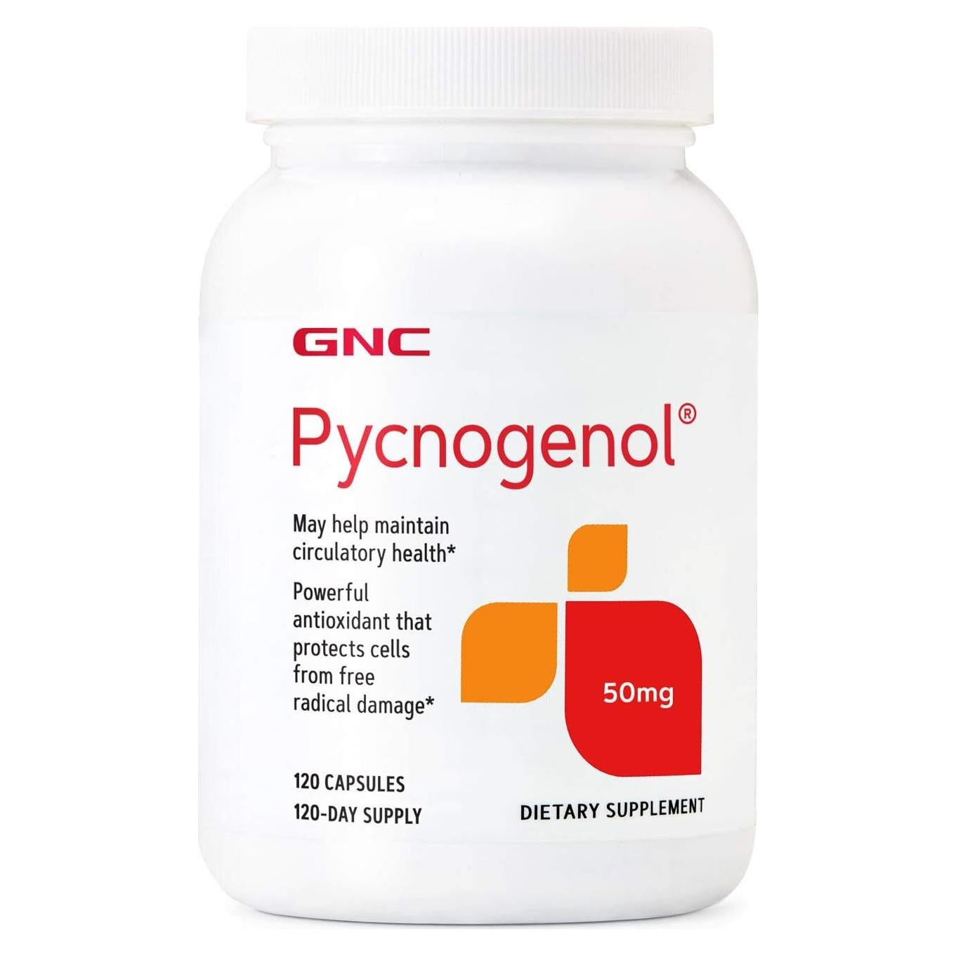 GNC Pycnogenol 50mg 120 Cápsulas - Antioxidante Salud Circulatoria