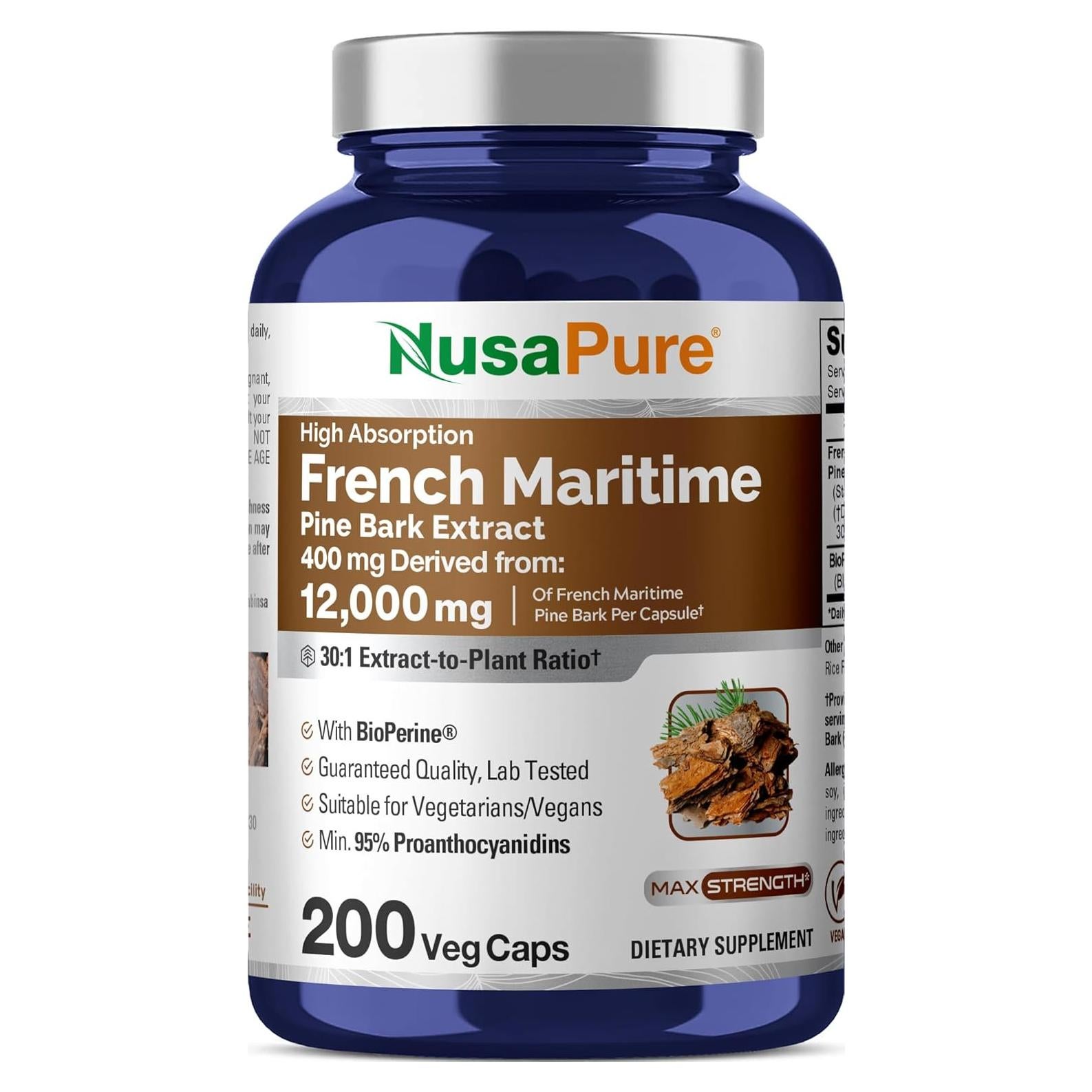 Extracto de Corteza de Pino Marítimo NusaPure 30:1 400 mg Vegano