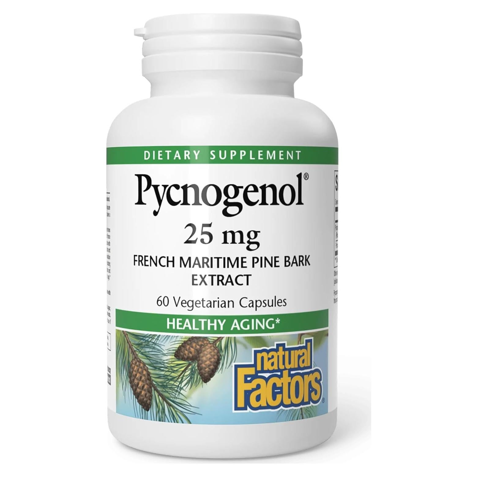 Suplemento Antioxidante Natural Factors Pycnogenol 25 mg 60 Cápsulas