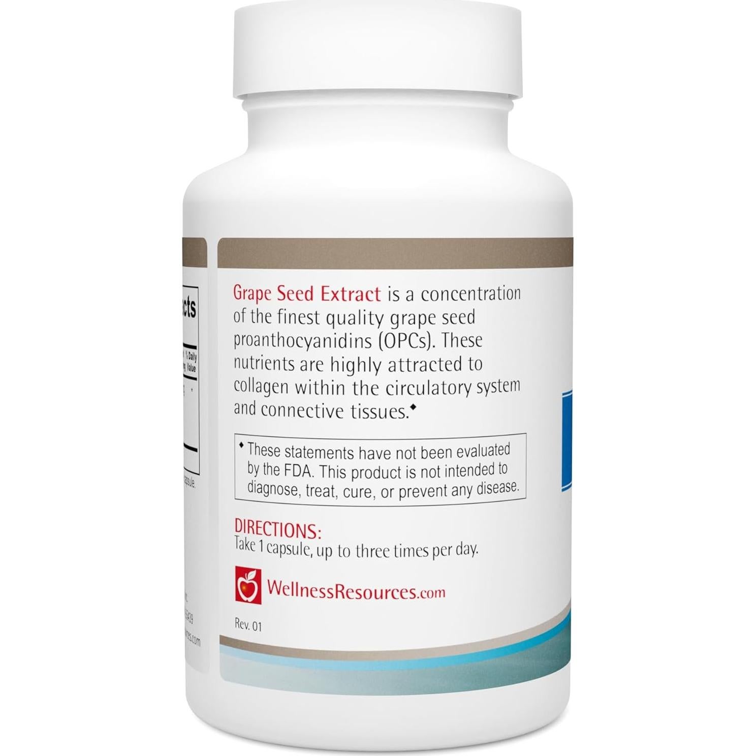 Suplemento de Semilla de Uva Wellness Resources 200mg 100 Cápsulas