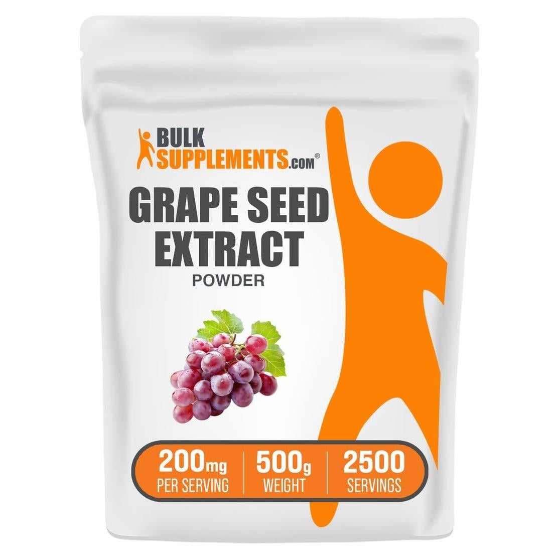 Polvo de Extracto de Semilla de Uva BulkSupplements 500g Antioxidante