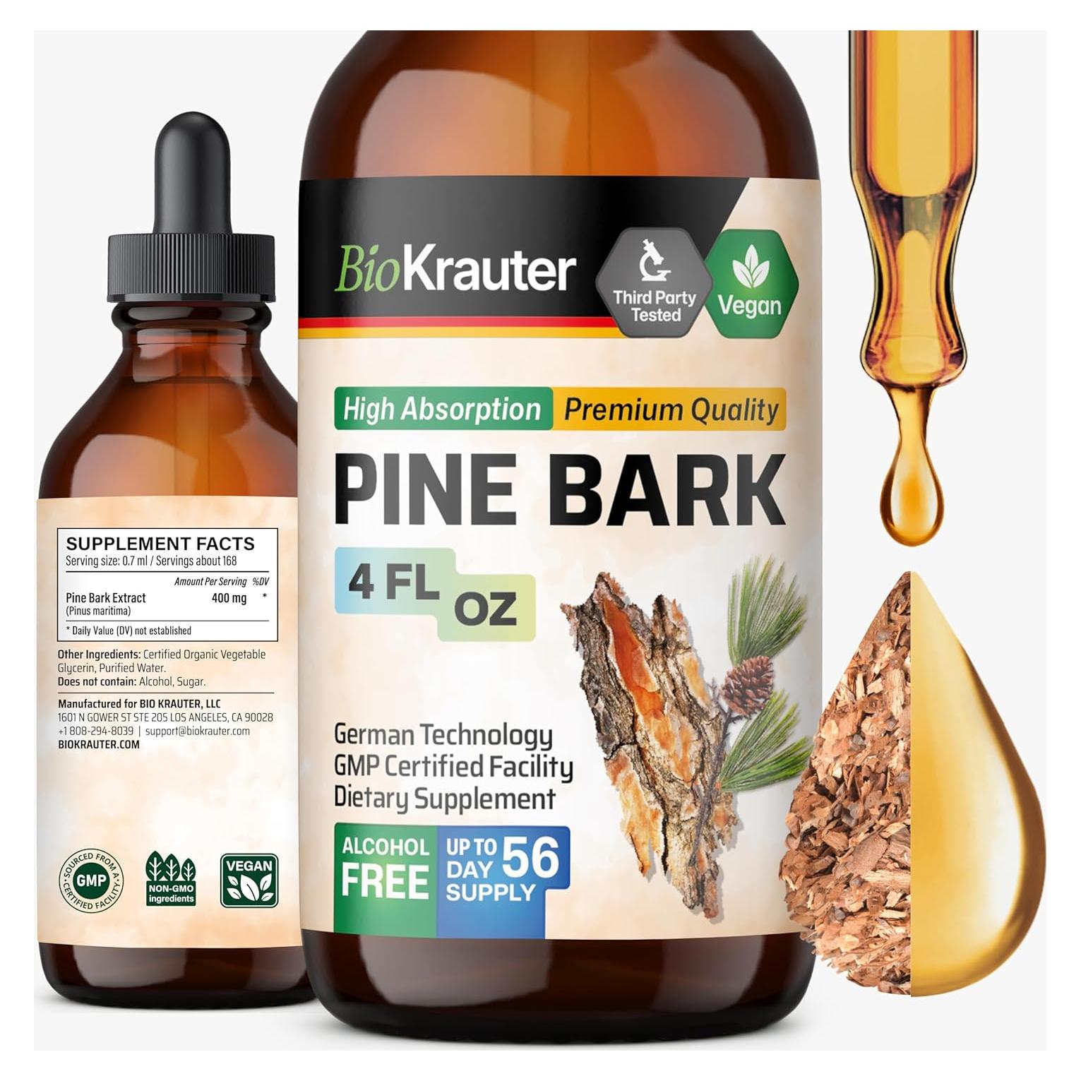 Extracto de Corteza de Pino Bio Krauter 118.29 ml - Antioxidante Vegano