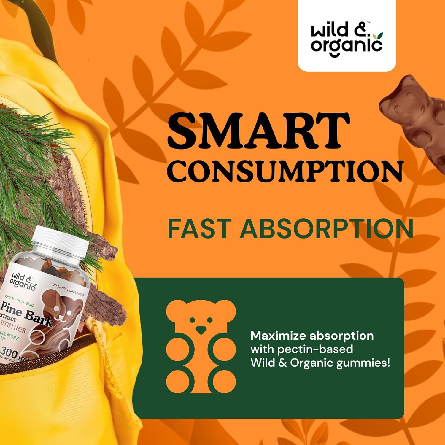 Gominolas Antioxidantes de Corteza de Pino Wild & Organic 300mg - 60 Unidades