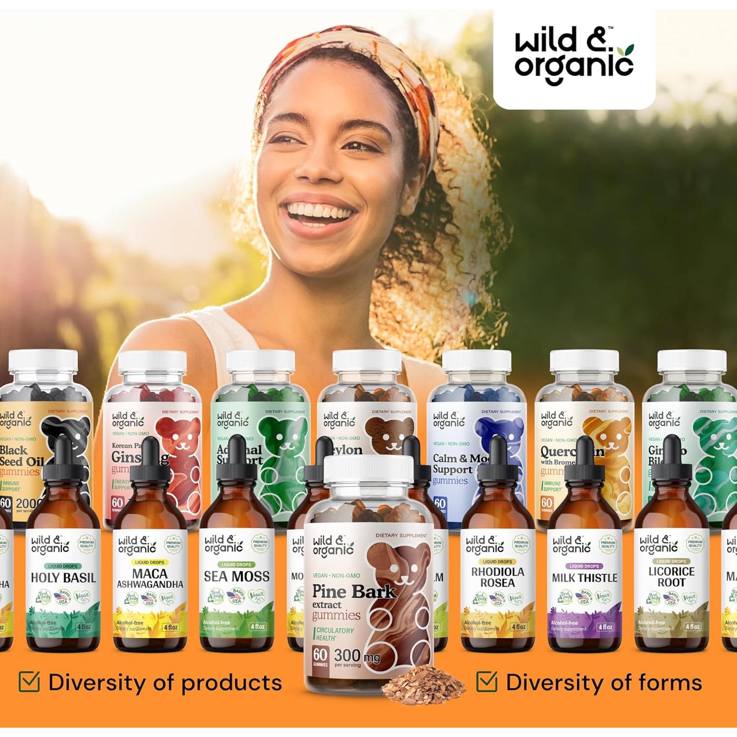 Gominolas Antioxidantes de Corteza de Pino Wild & Organic 300mg - 60 Unidades