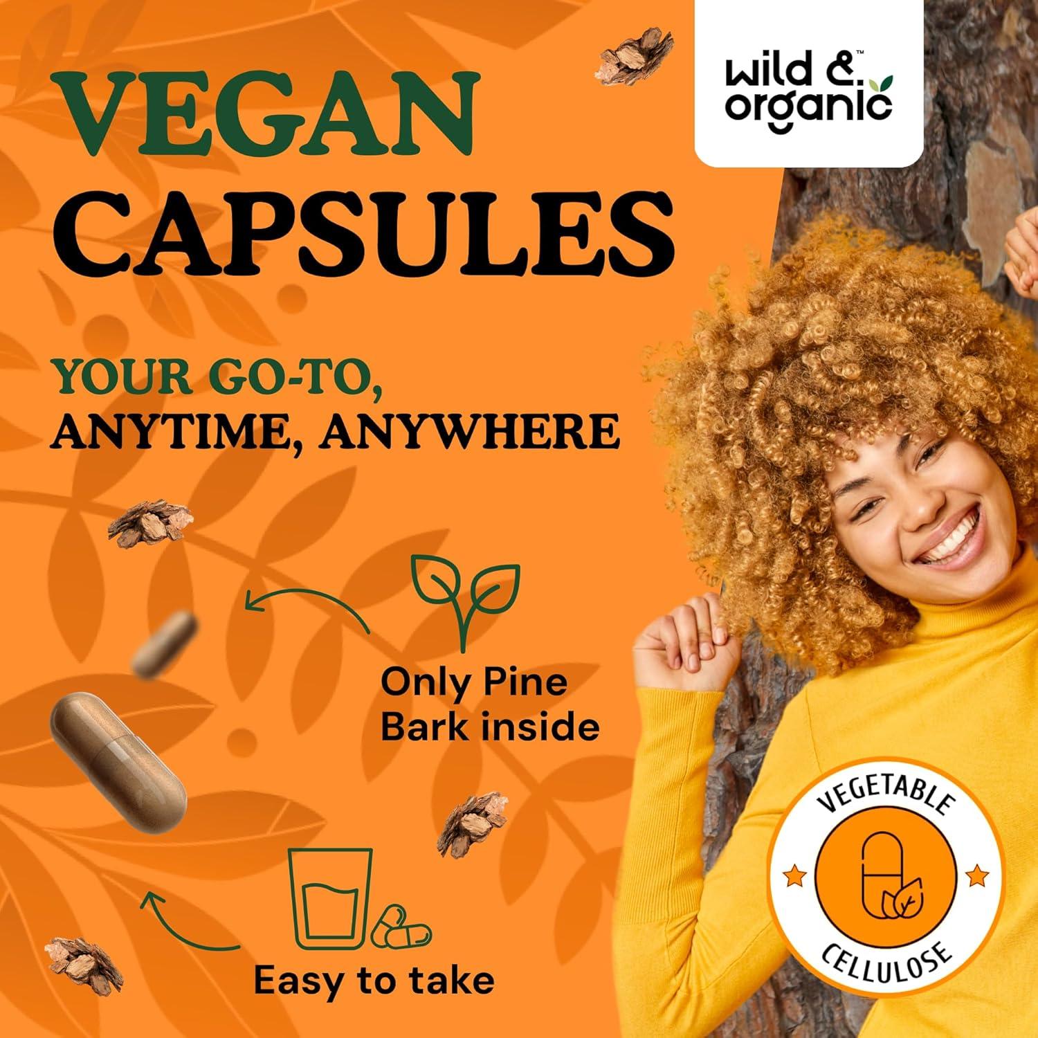 Cápsulas de Corteza de Pino Silvestre Orgánico 300 mg - 180 Unidades