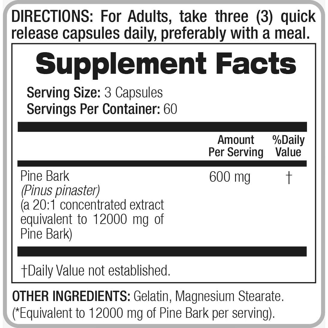 Suplemento Dietético Fito Medic's Extracto de Corteza de Pino 180 Cápsulas