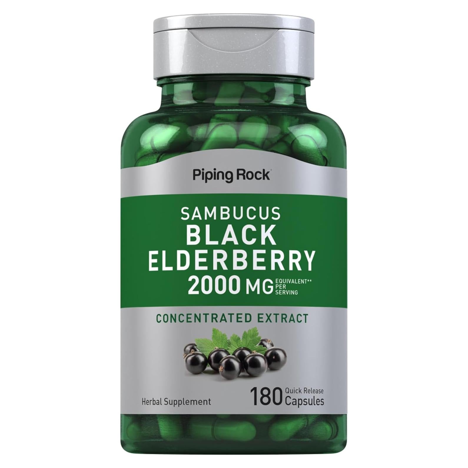 Cápsulas de Saúco Negro Piping Rock 2000mg - 180 Píldoras