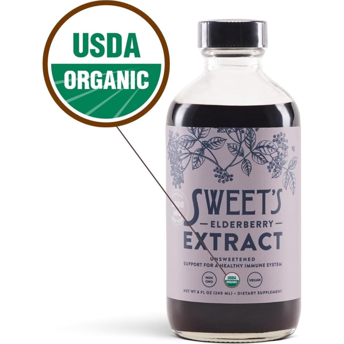 Extracto de Saúco Orgánico Sweet 236.6 ml Sin Azúcar Vegano