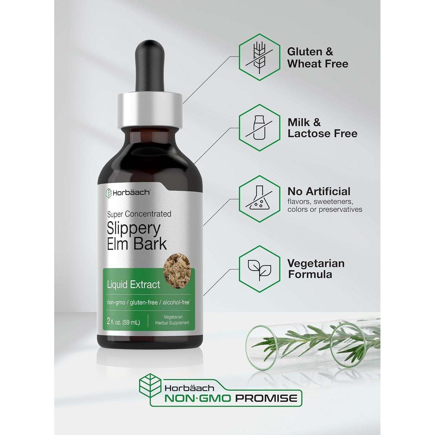 Gotas Líquidas de Olmo Resbaladizo Horbaach 59 ml - Extracto Vegetariano