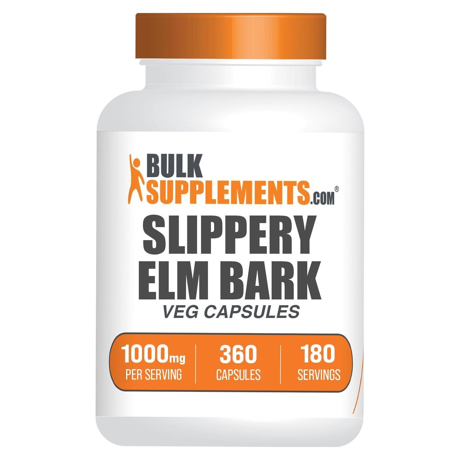 Cápsulas de Extracto de Corteza de Olmo Resbaladizo BulkSupplements 360u