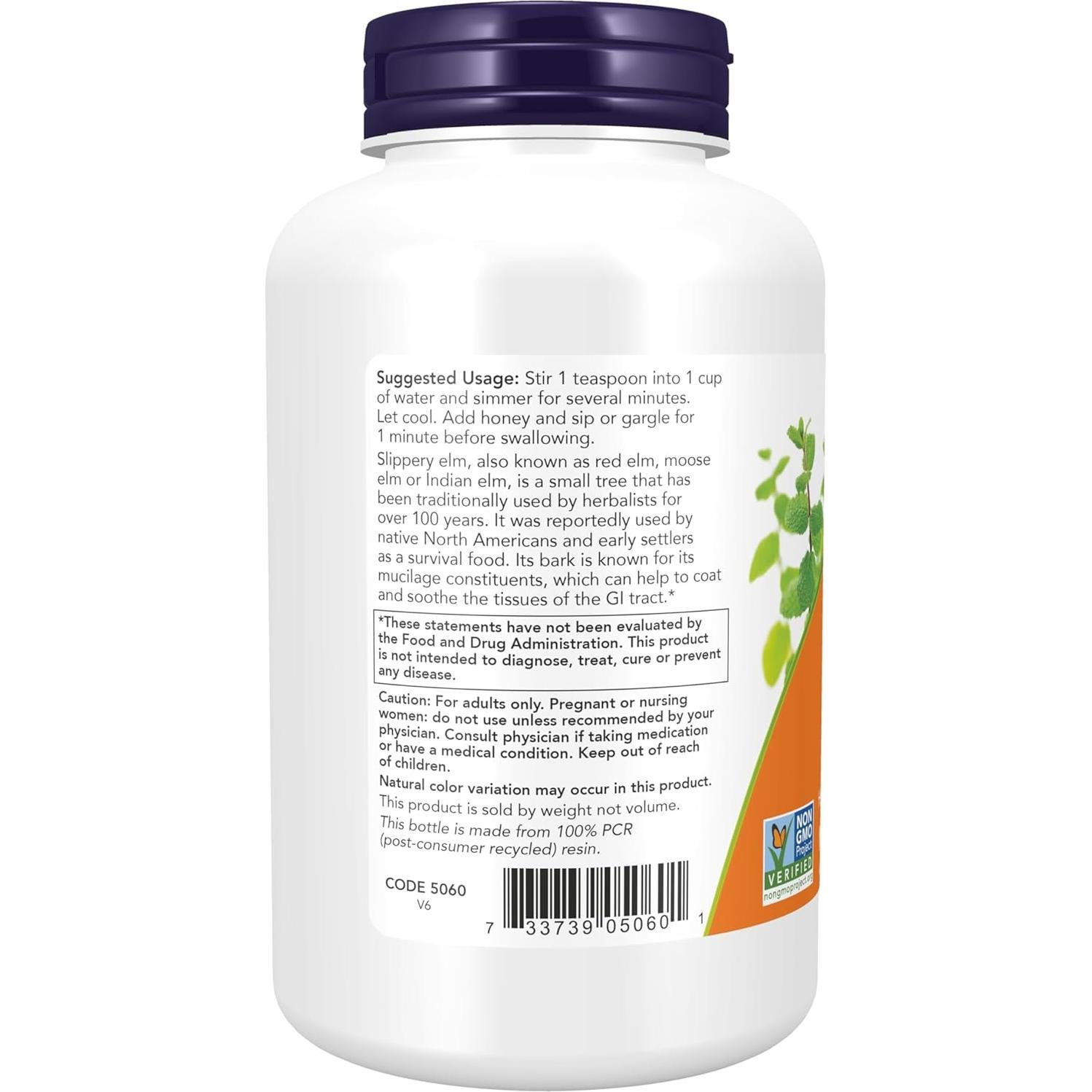 NOW Foods Polvo de Olmo Resbaladizo 113.4g Suplemento Herbal