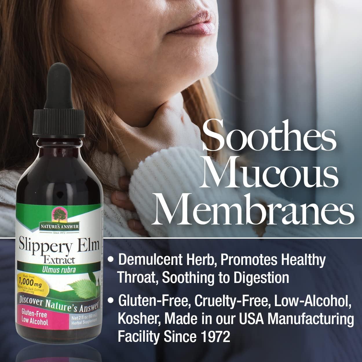 Extracto de Olmo Resbaladizo Nature's Answer 60 ml Bajo Alcohol