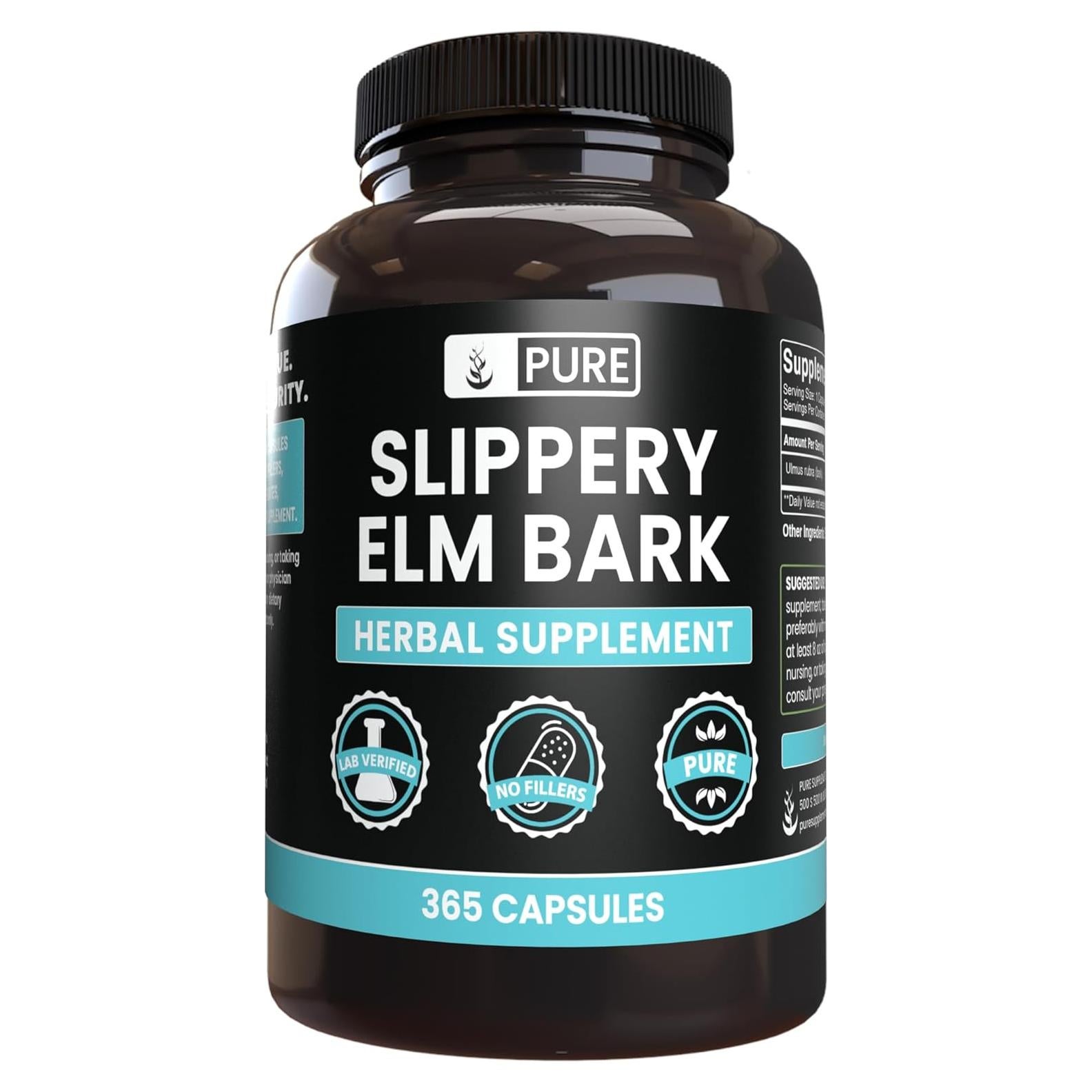 Corteza de Olmo Resbaladizo Pura 365 Cápsulas Sin Rellenos