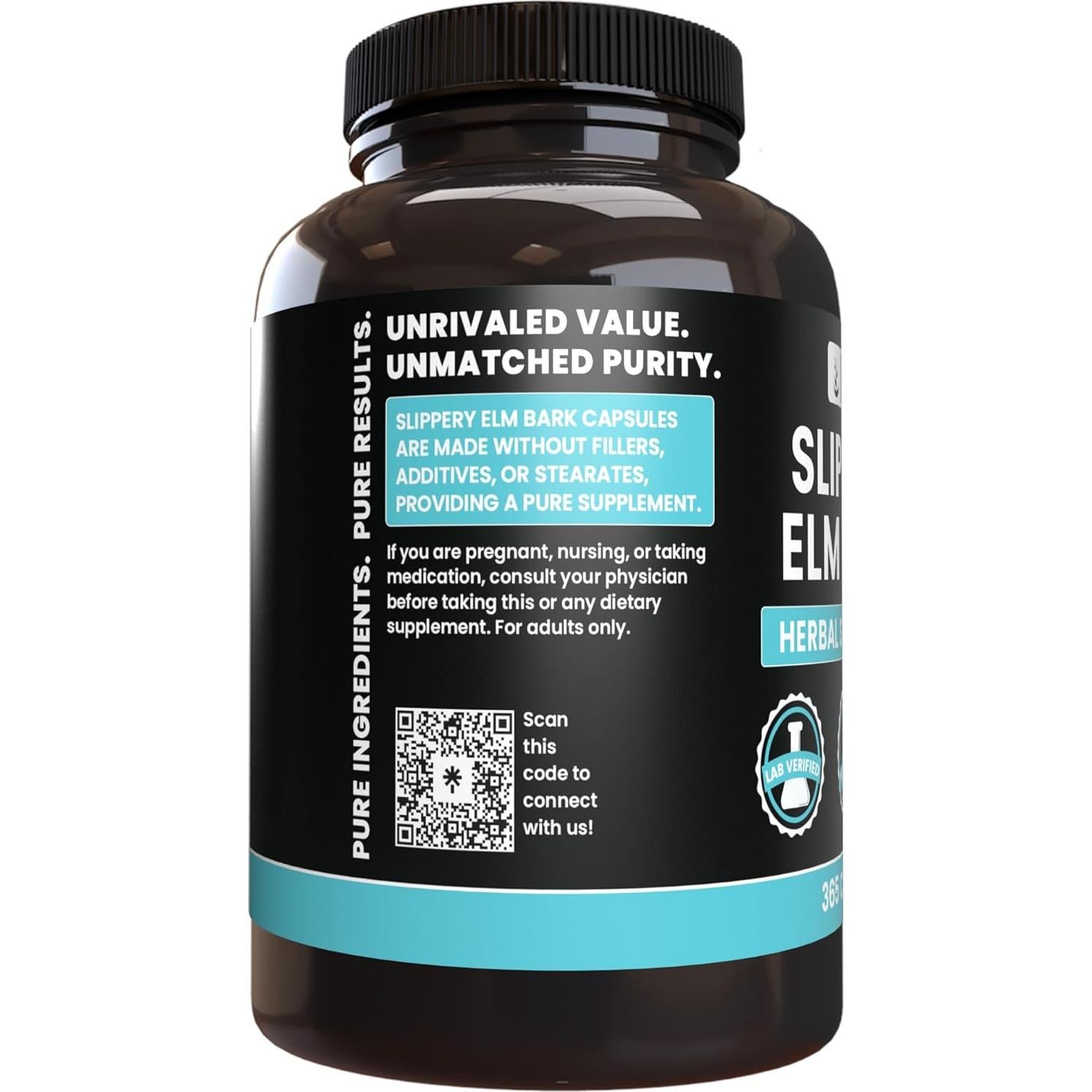 Corteza de Olmo Resbaladizo Pura 365 Cápsulas Sin Rellenos