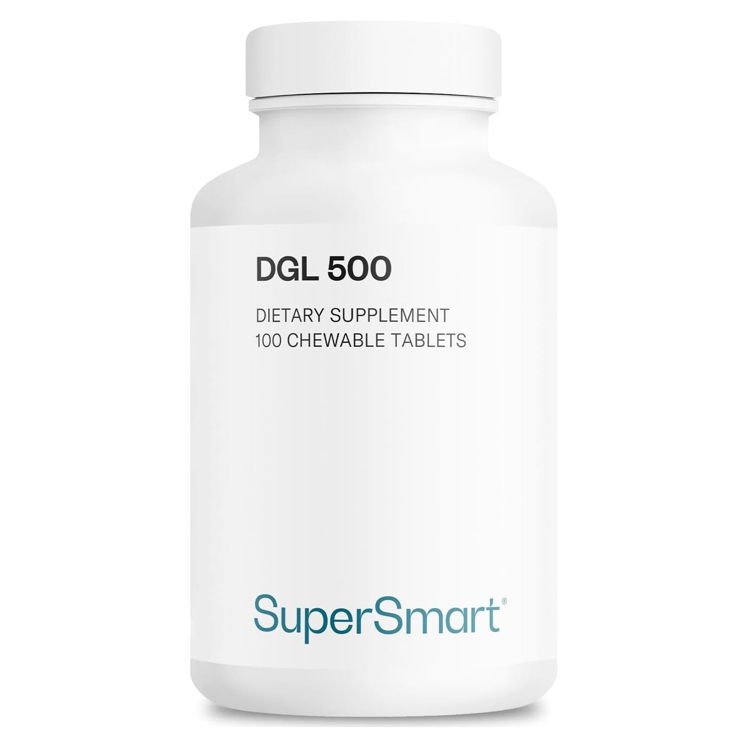 Suplemento DGL 3000mg Supersmart - Regaliz Deglicirrizinado - 100 Tabletas Masticables