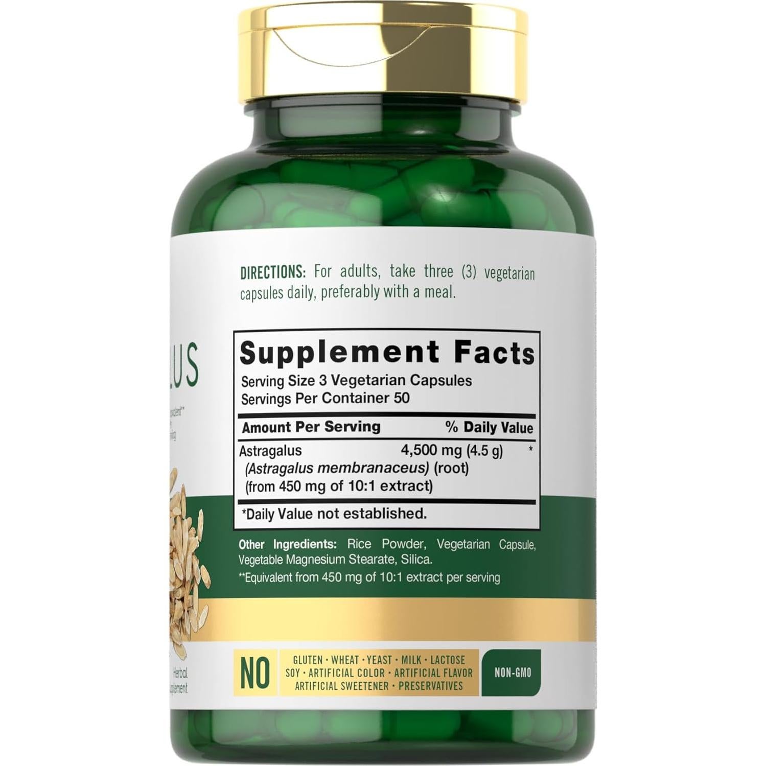 Cápsulas de Raíz de Astrágalo Carlyle 4500mg - Suplemento Vegetariano