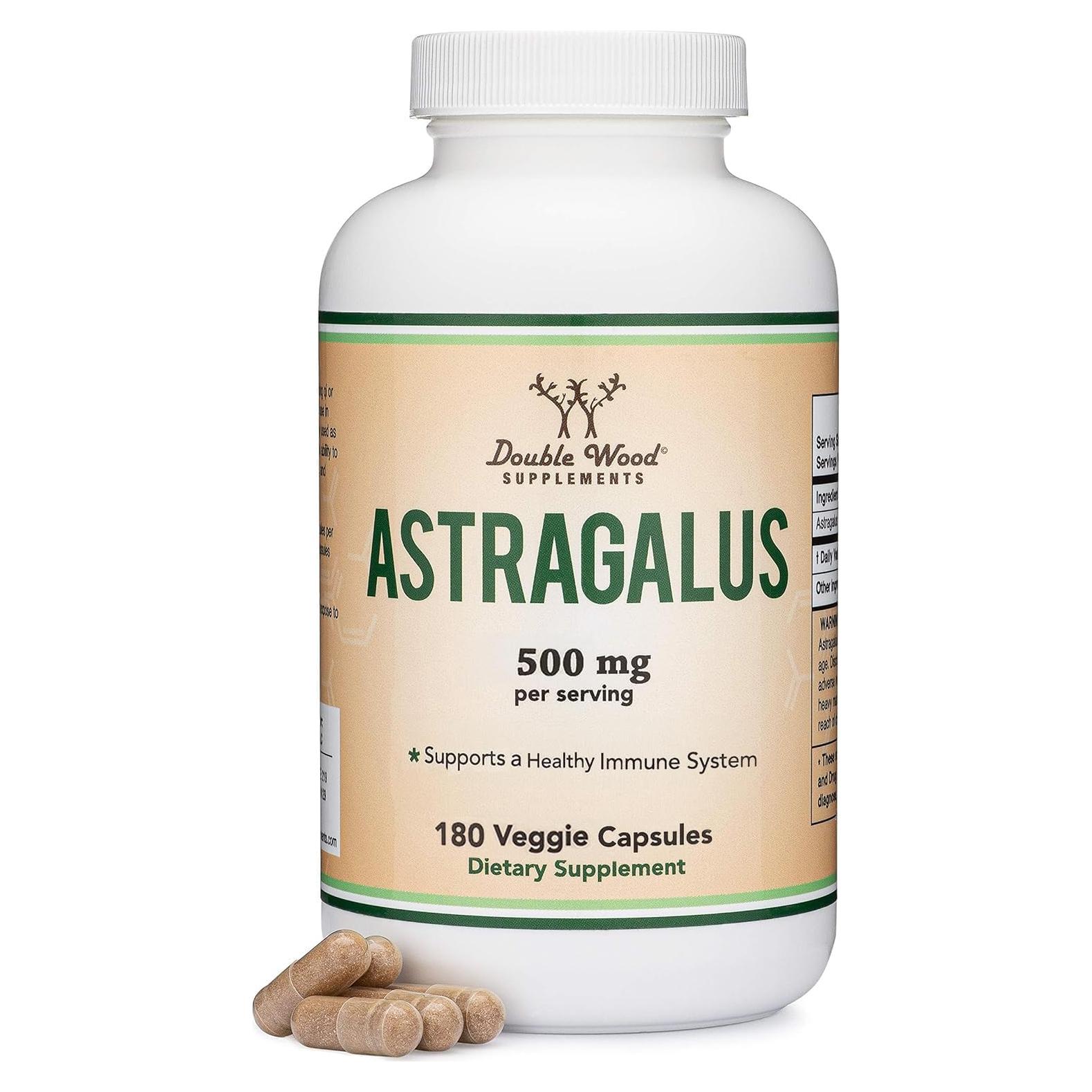 Suplemento Inmunológico Astrágalo 500mg Double Wood 300 Cápsulas