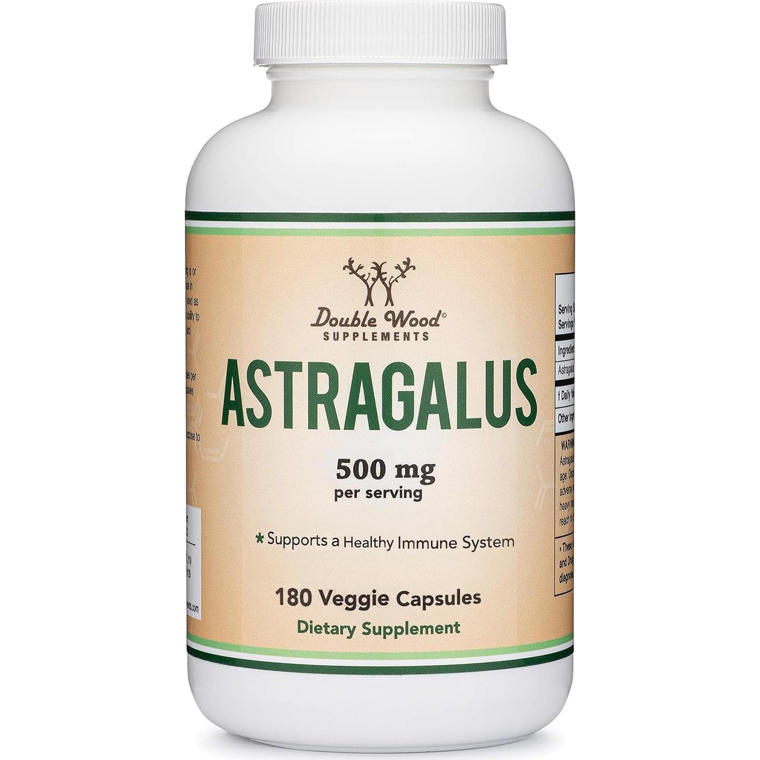 Suplemento Inmunológico Astrágalo 500mg Double Wood 300 Cápsulas
