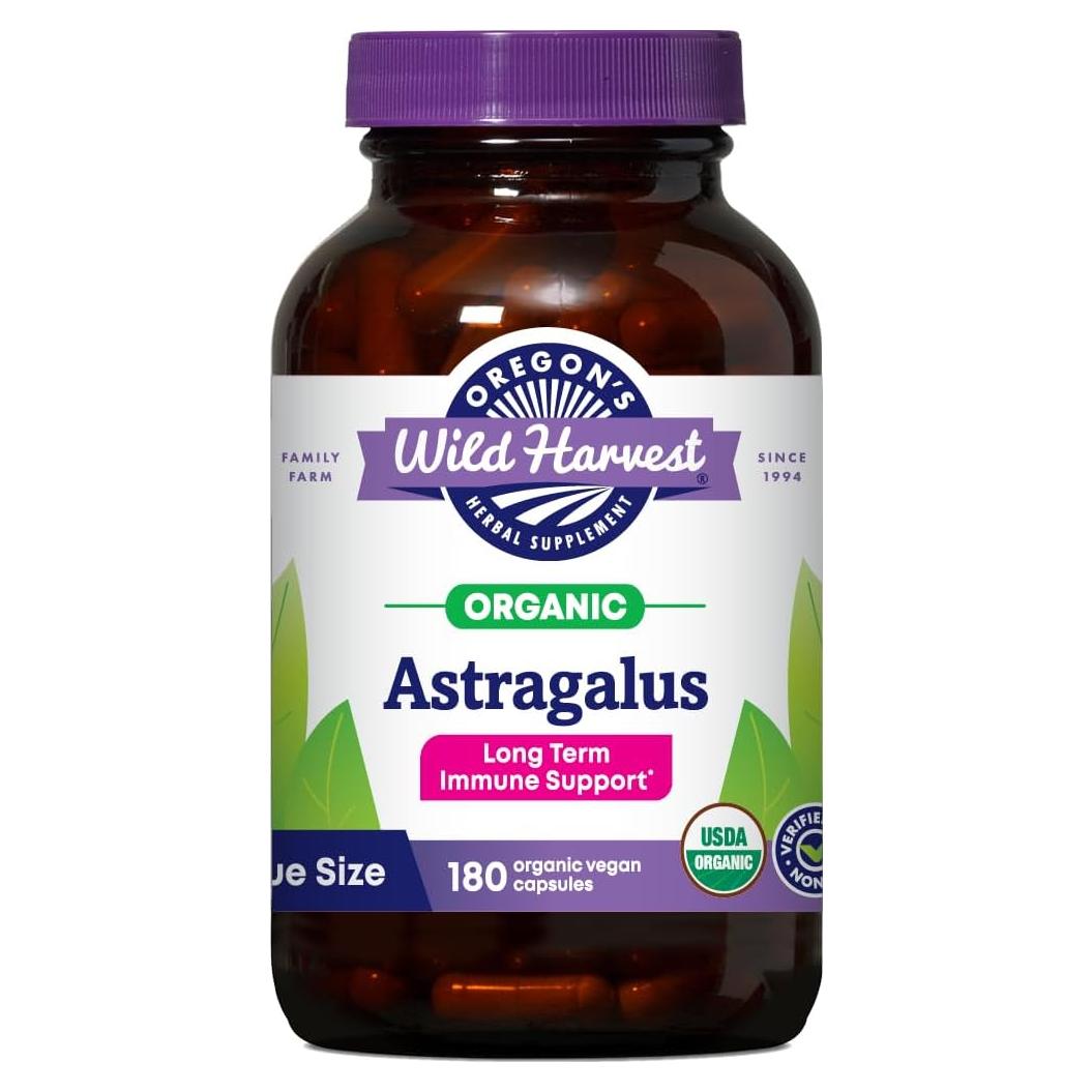 Cápsulas de Astrágalo Orgánico Oregon's Wild Harvest 180 Unidades