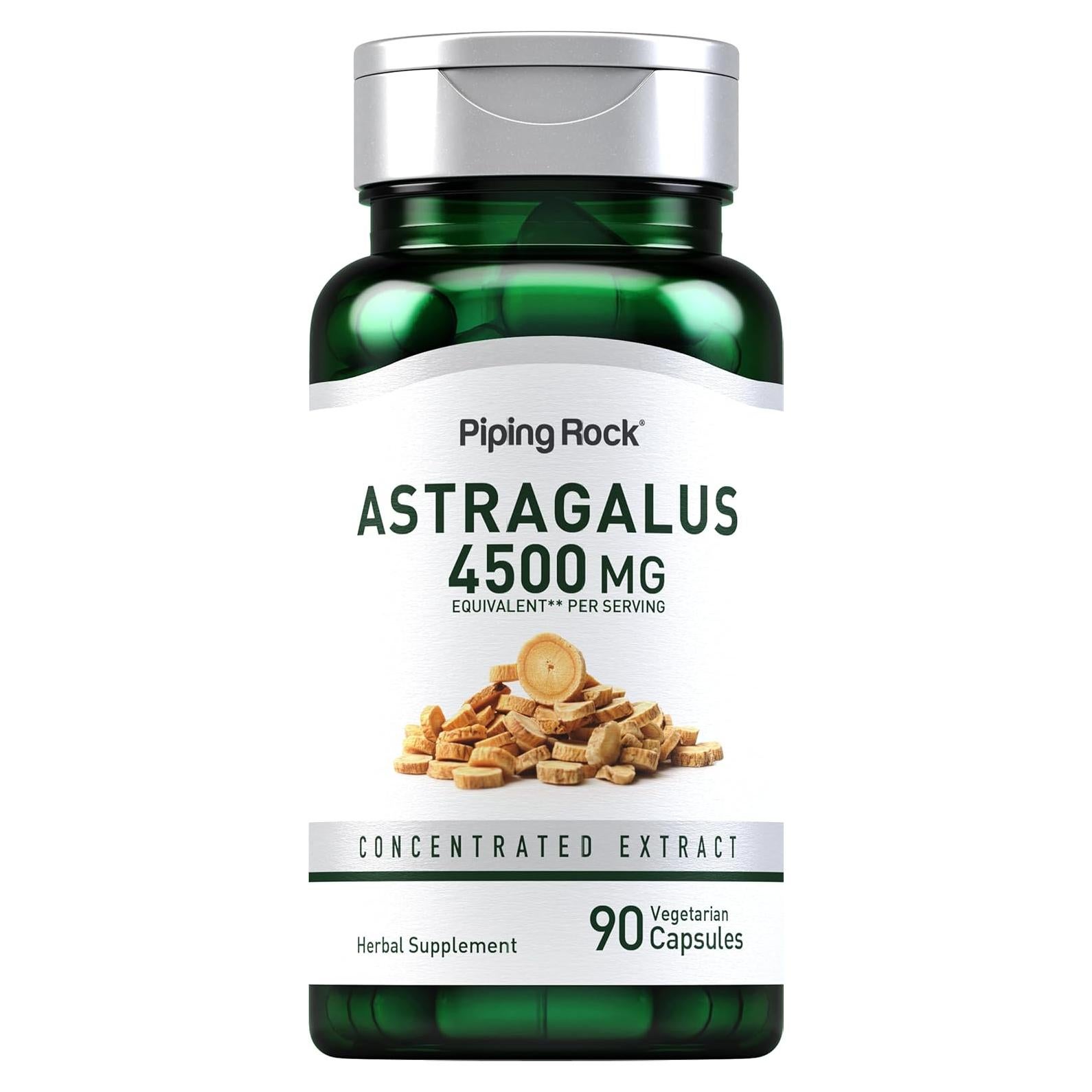 Cápsulas de Extracto de Raíz de Astrágalo Piping Rock 4500mg 90 Unidades