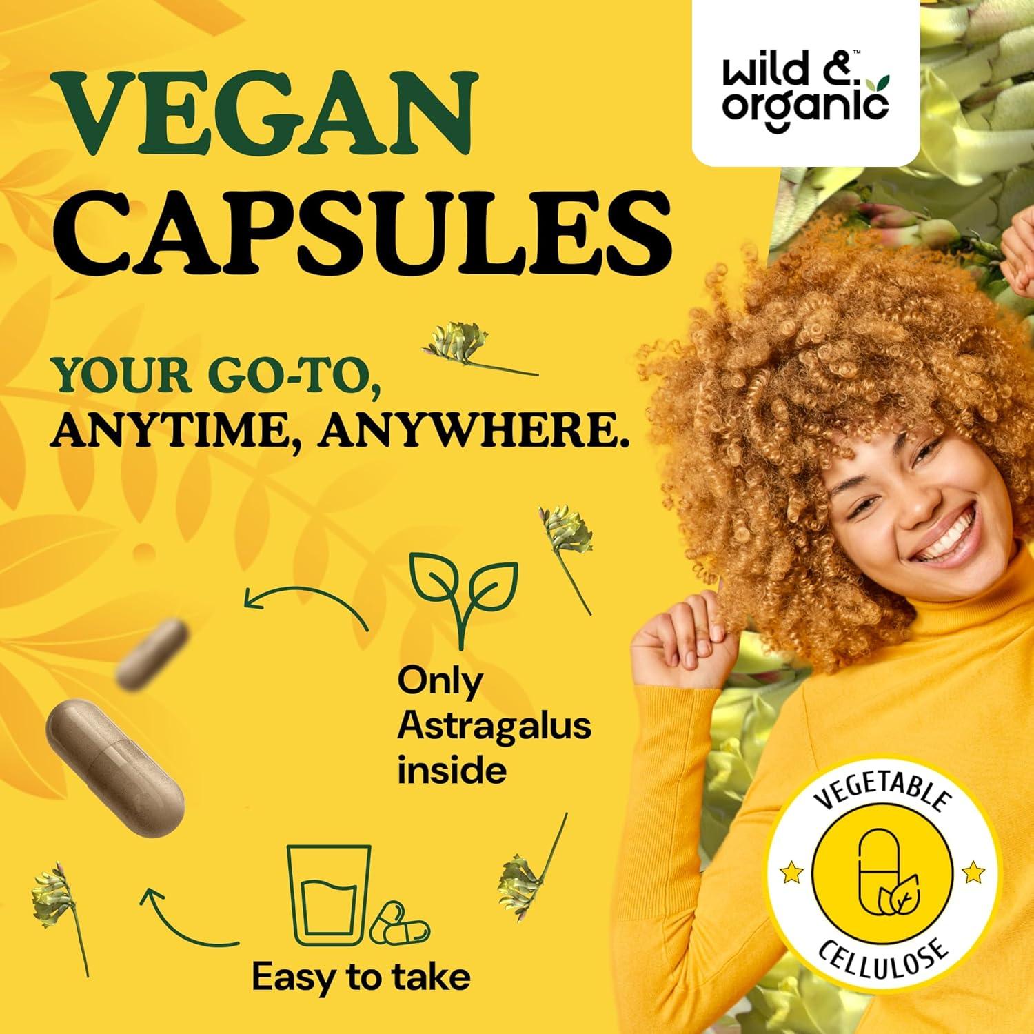 Cápsulas de Raíz de Astrágalo Silvestre 1200 mg - Vegano - 60 Unidades