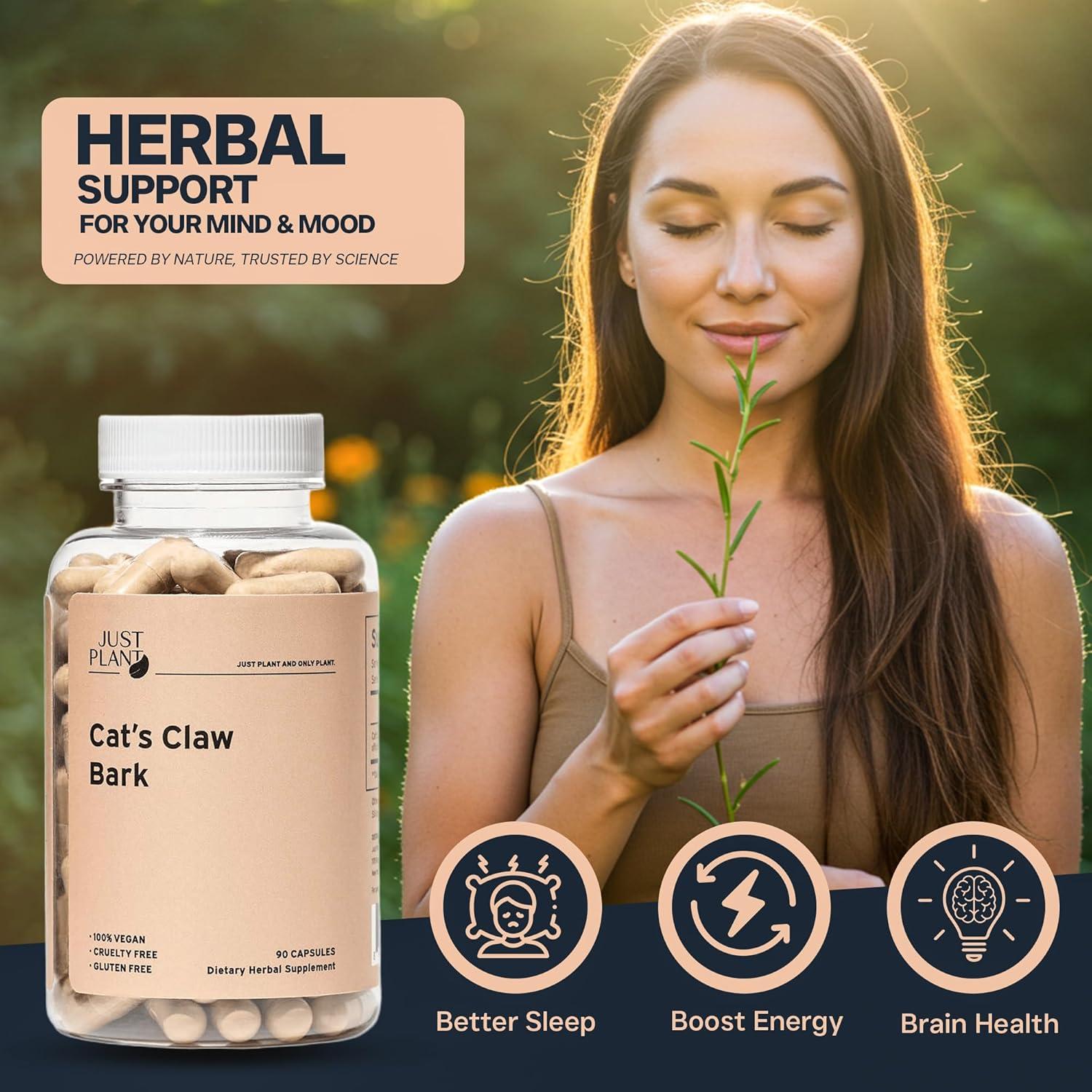 Extracto de Uña de Gato Just Plant 750 mg 90 Cápsulas Veganas