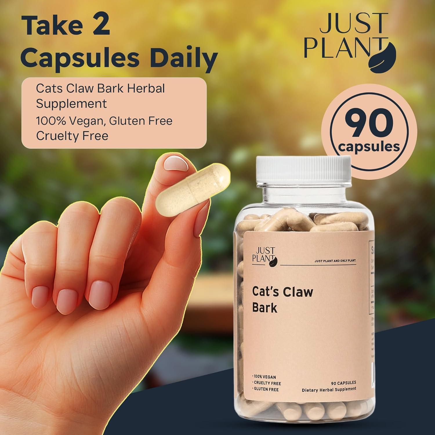 Extracto de Uña de Gato Just Plant 750 mg 90 Cápsulas Veganas