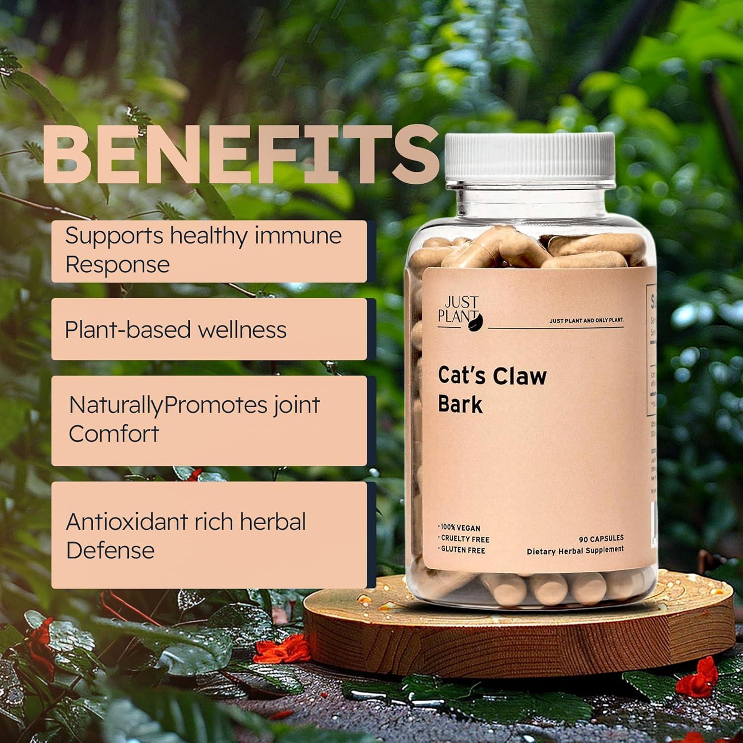 Extracto de Uña de Gato Just Plant 750 mg 90 Cápsulas Veganas