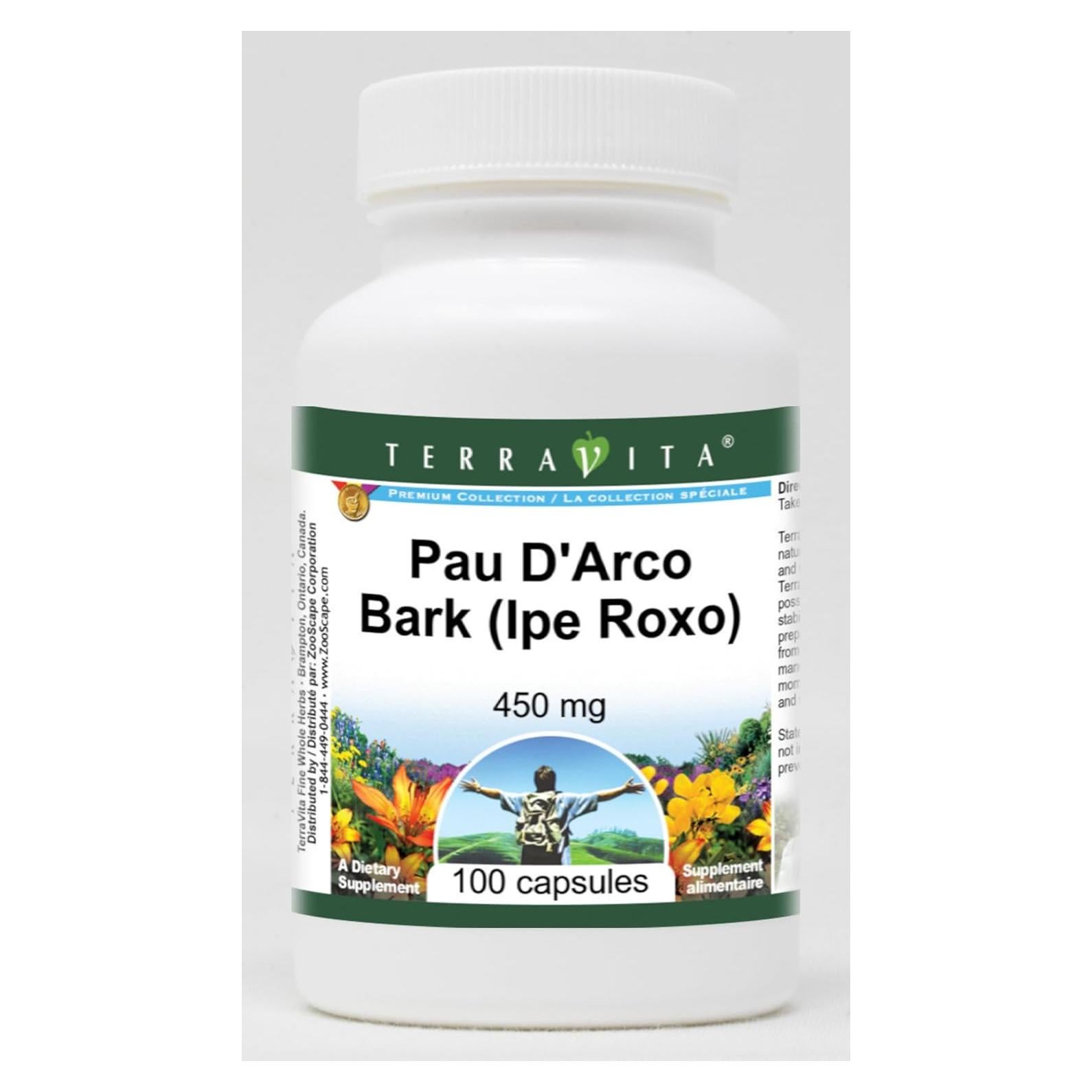 Cápsulas de Corteza de Pau D'Arco TerraVita 450 mg - 100 Unidades
