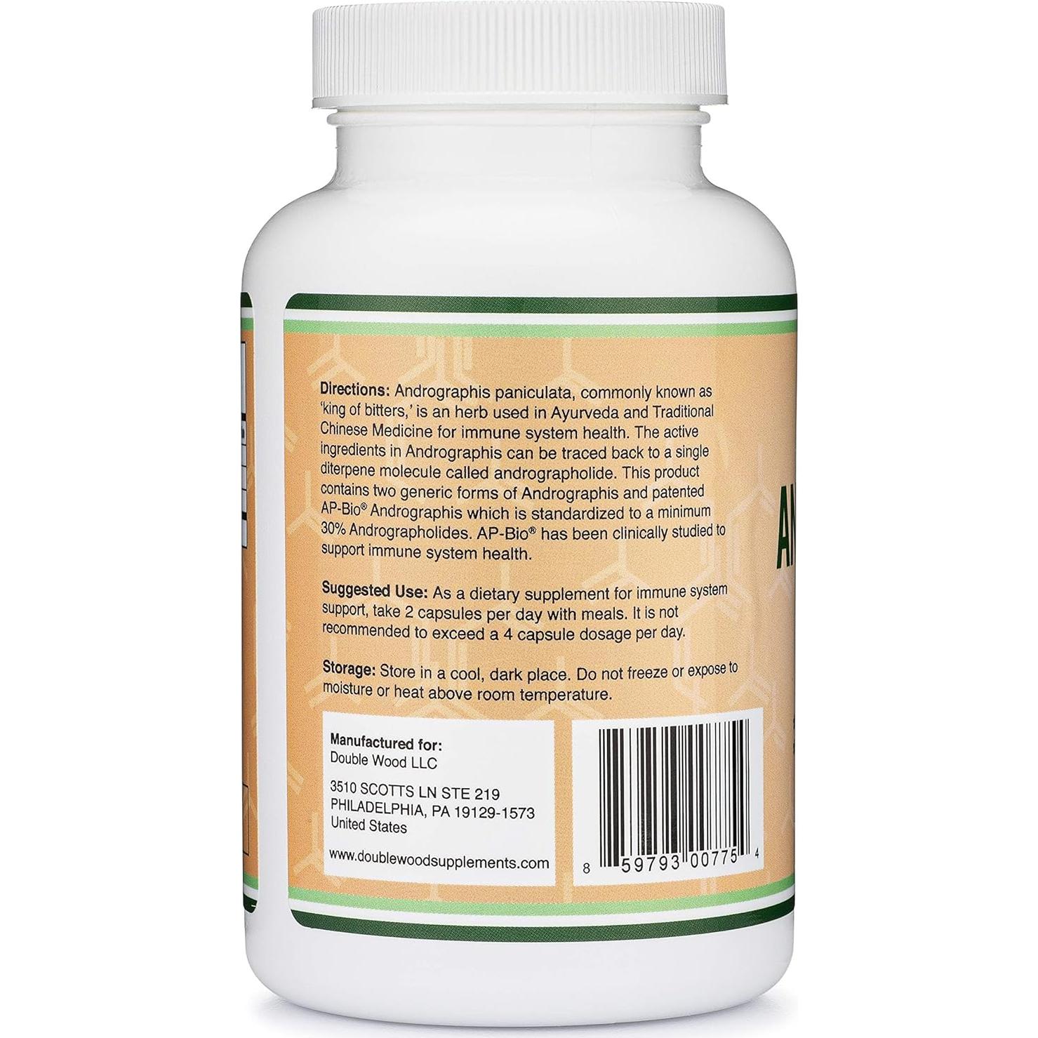 Cápsulas de Andrographis Max Double Wood 1000mg 120 unidades