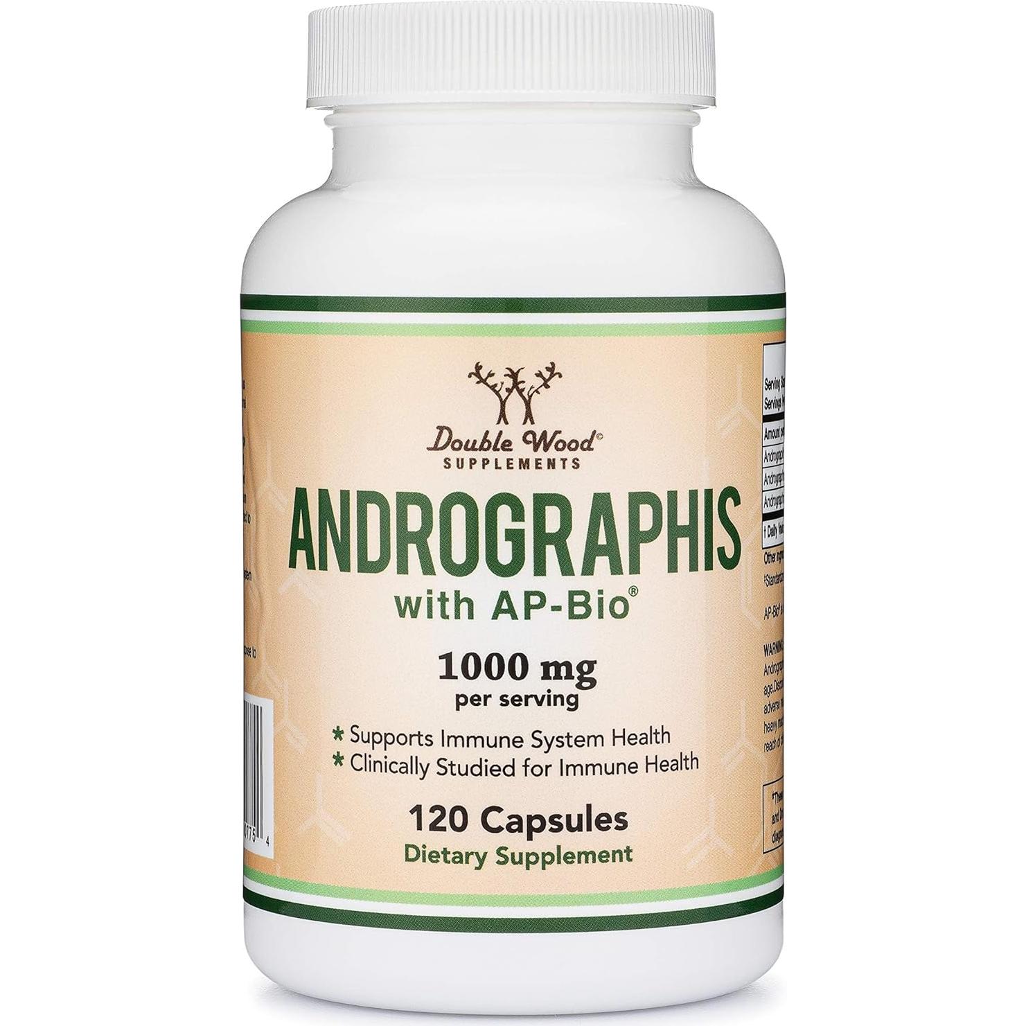 Cápsulas de Andrographis Max Double Wood 1000mg 120 unidades