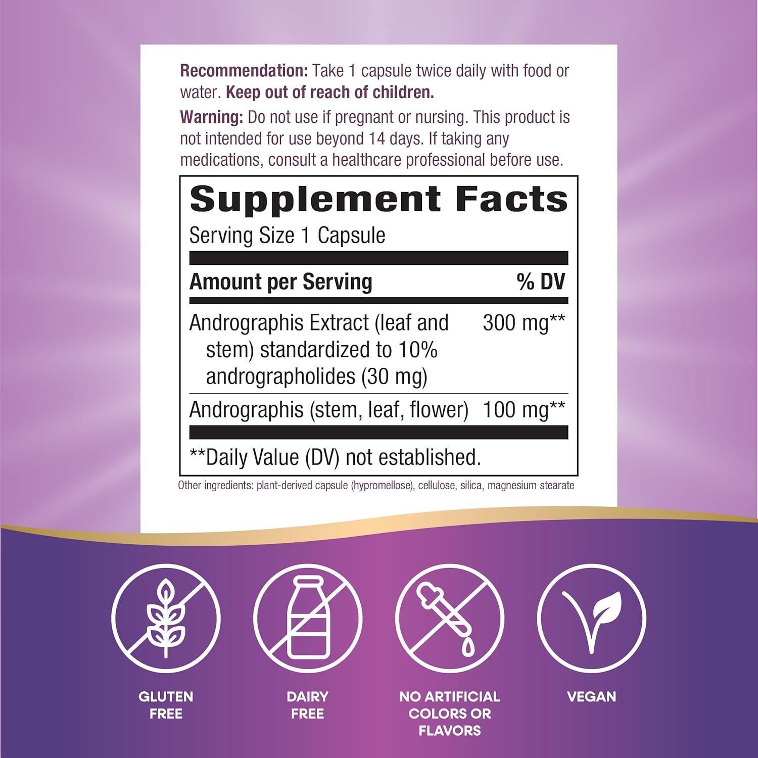 Extracto de Andrographis Nature's Way 300 mg 60 Cápsulas