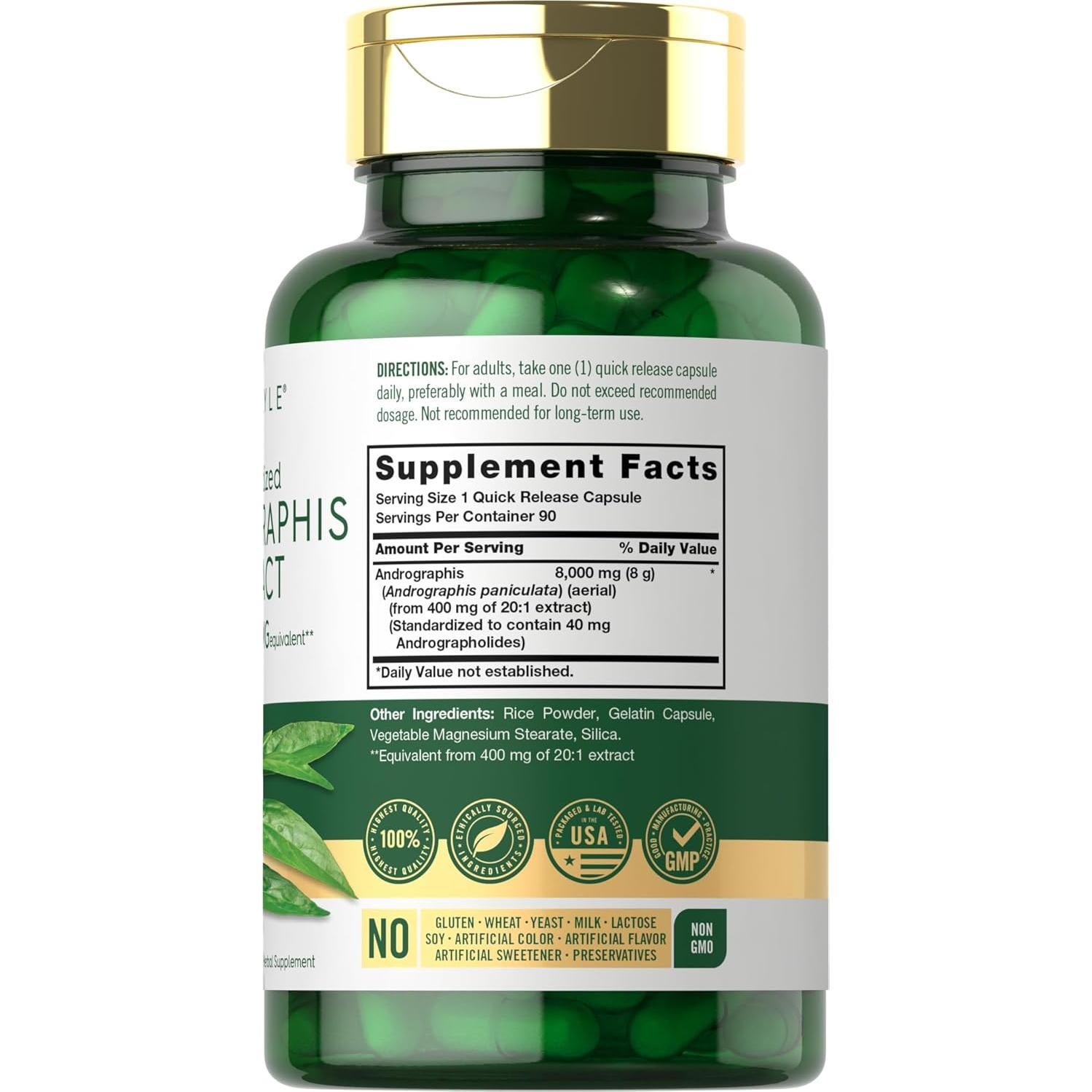 Cápsulas de Andrographis Paniculata Carlyle 8000mg 90 Píldoras